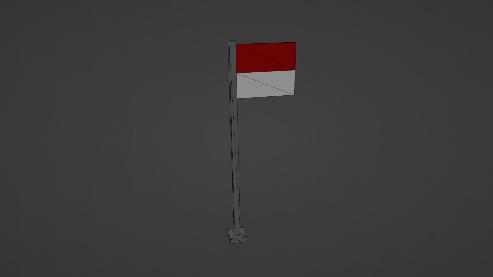 Indonesia Flag Low-poly 3D model_12