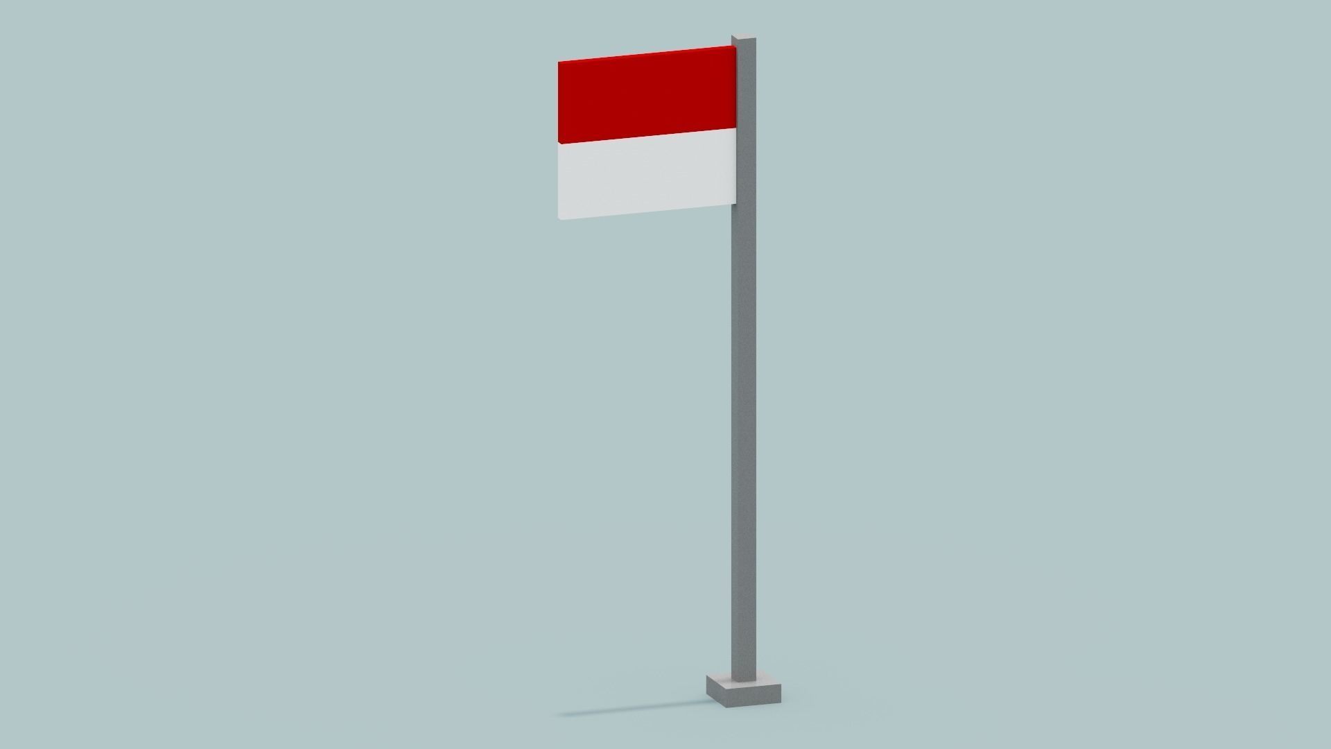 Indonesia Flag Low-poly 3D model_6