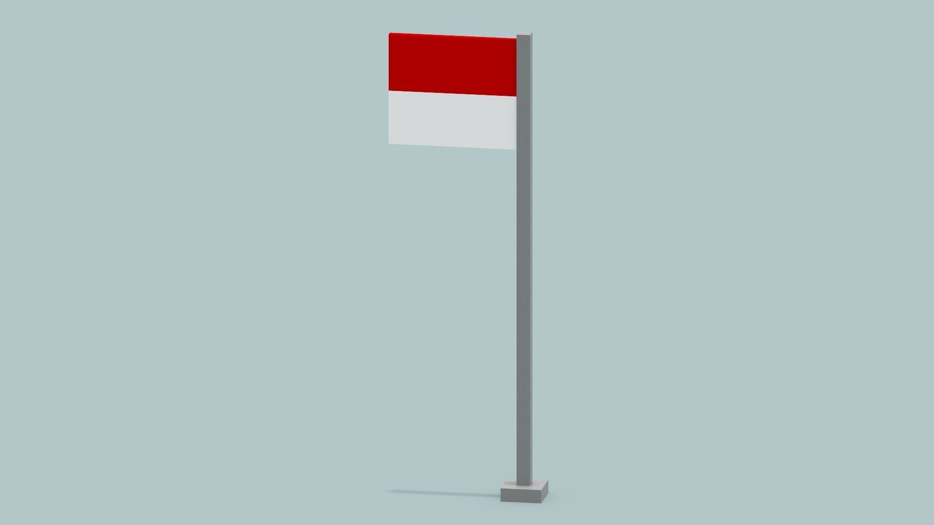 Indonesia Flag Low-poly 3D model_7
