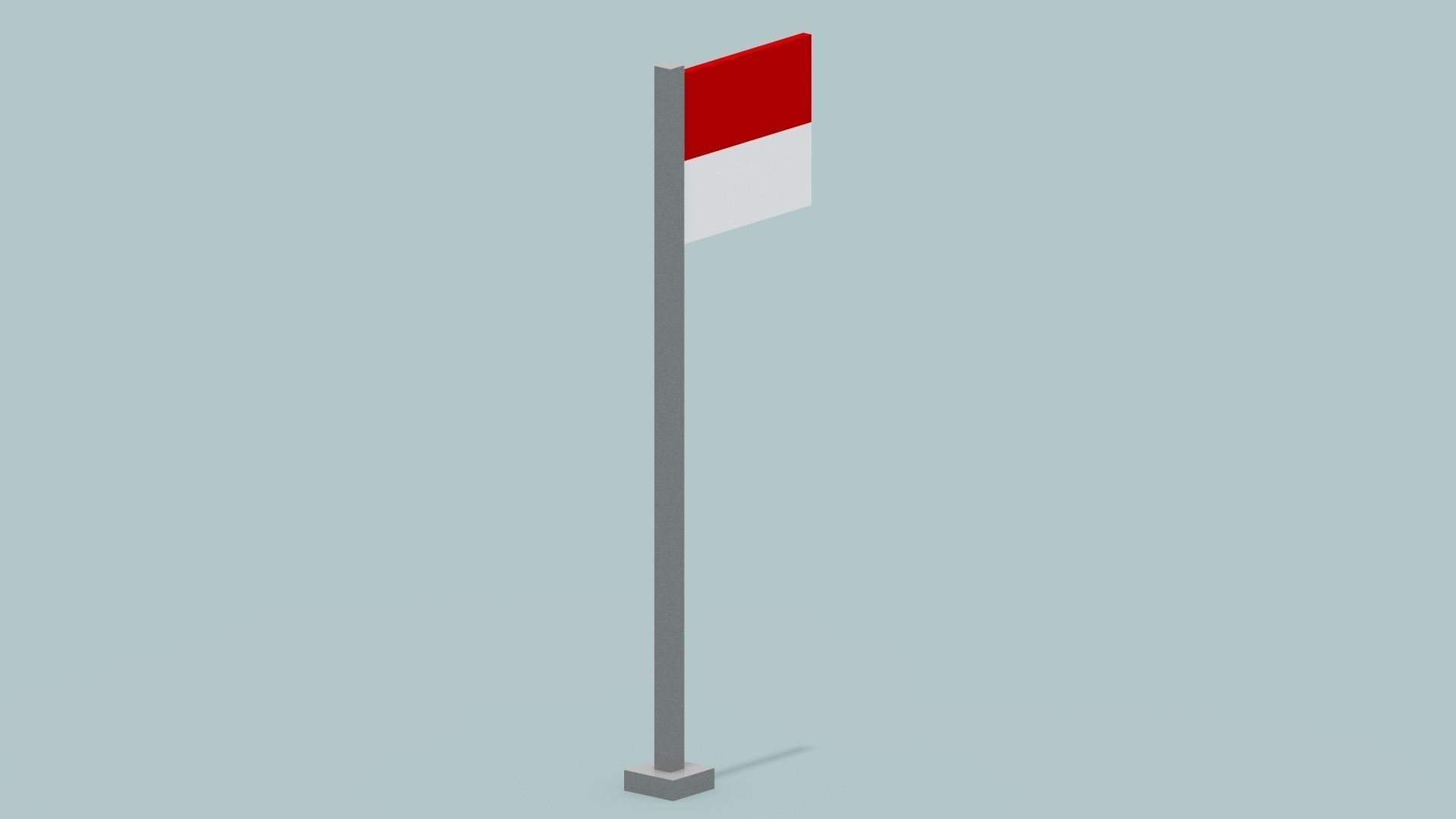 Indonesia Flag Low-poly 3D model_11