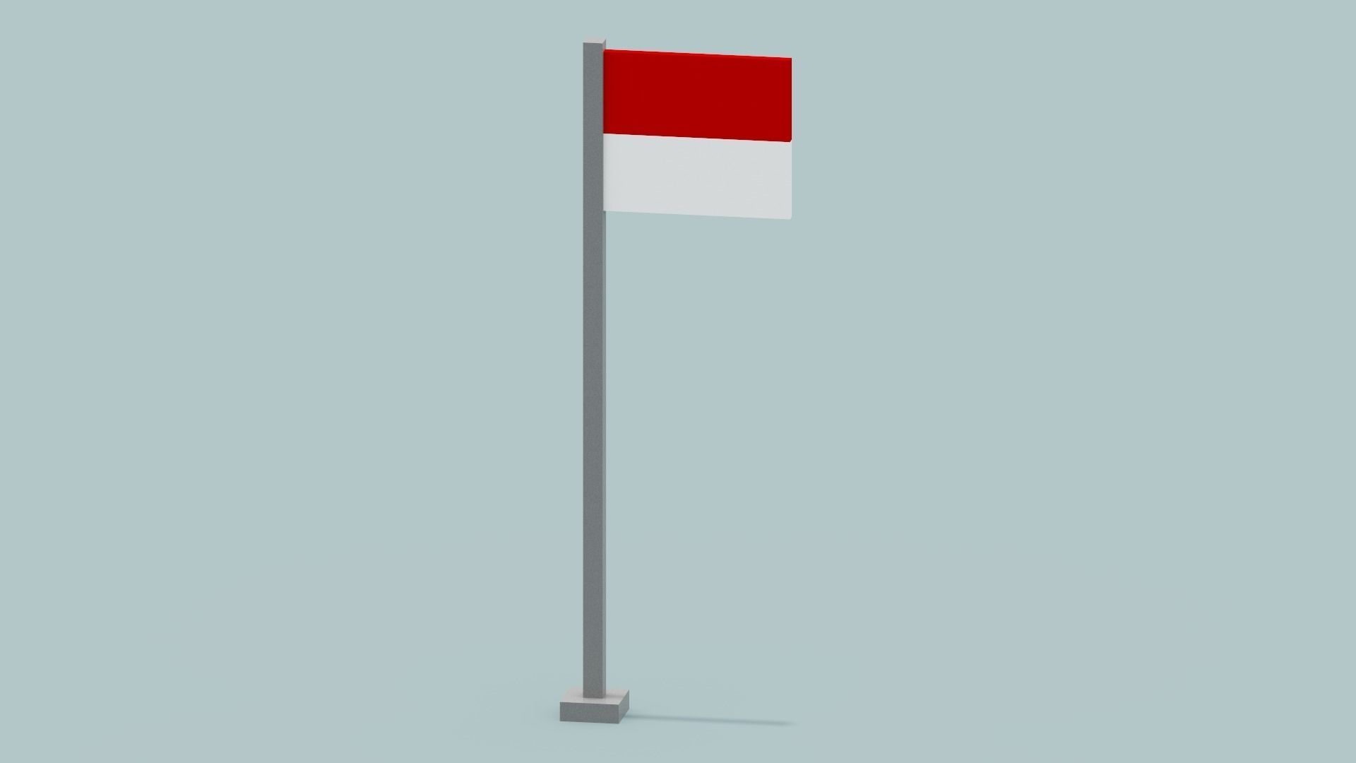 Indonesia Flag Low-poly 3D model_1