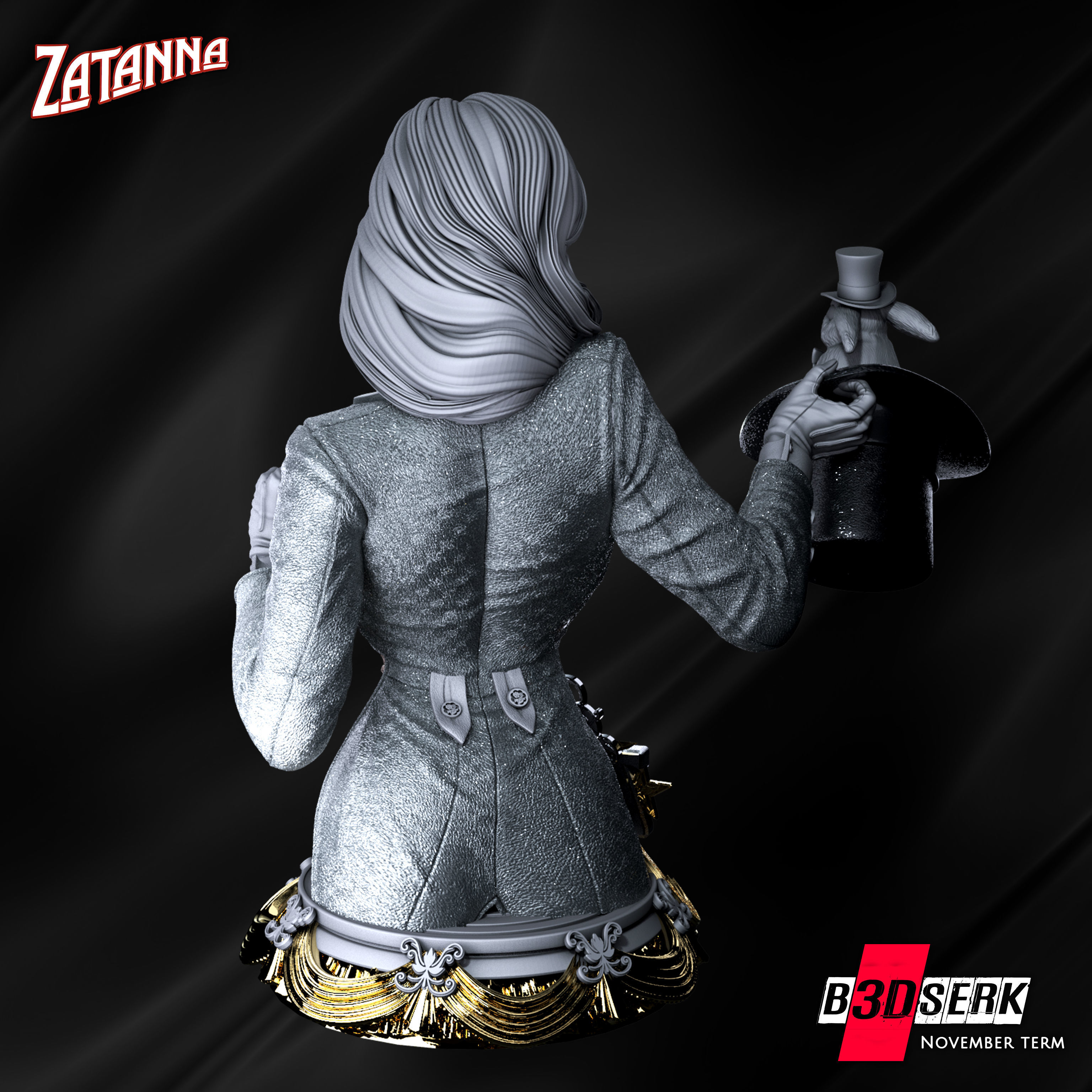 B3DSERK November Term Zatanna Bust 3D print model_3