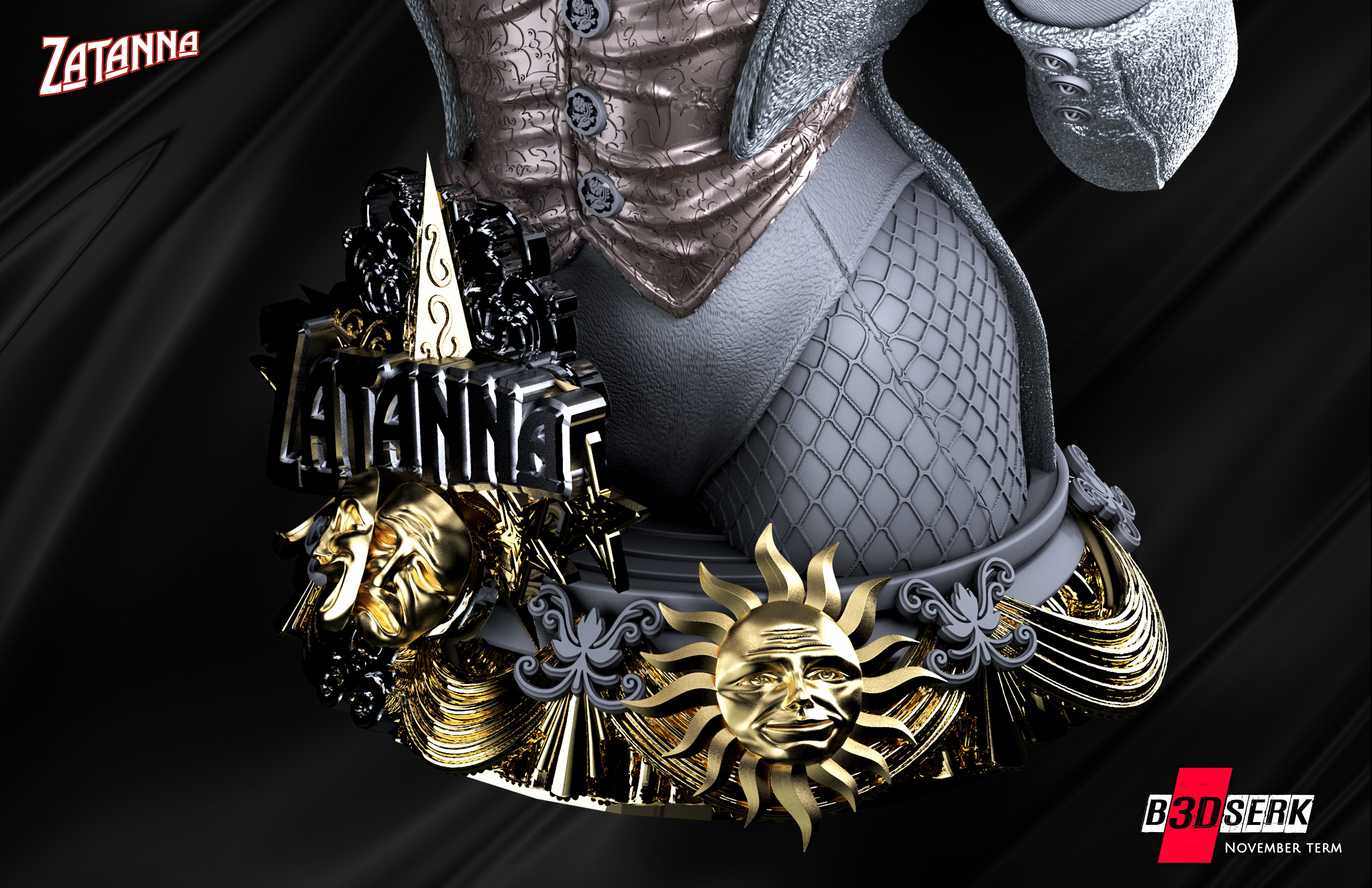 B3DSERK November Term Zatanna Bust 3D print model_10