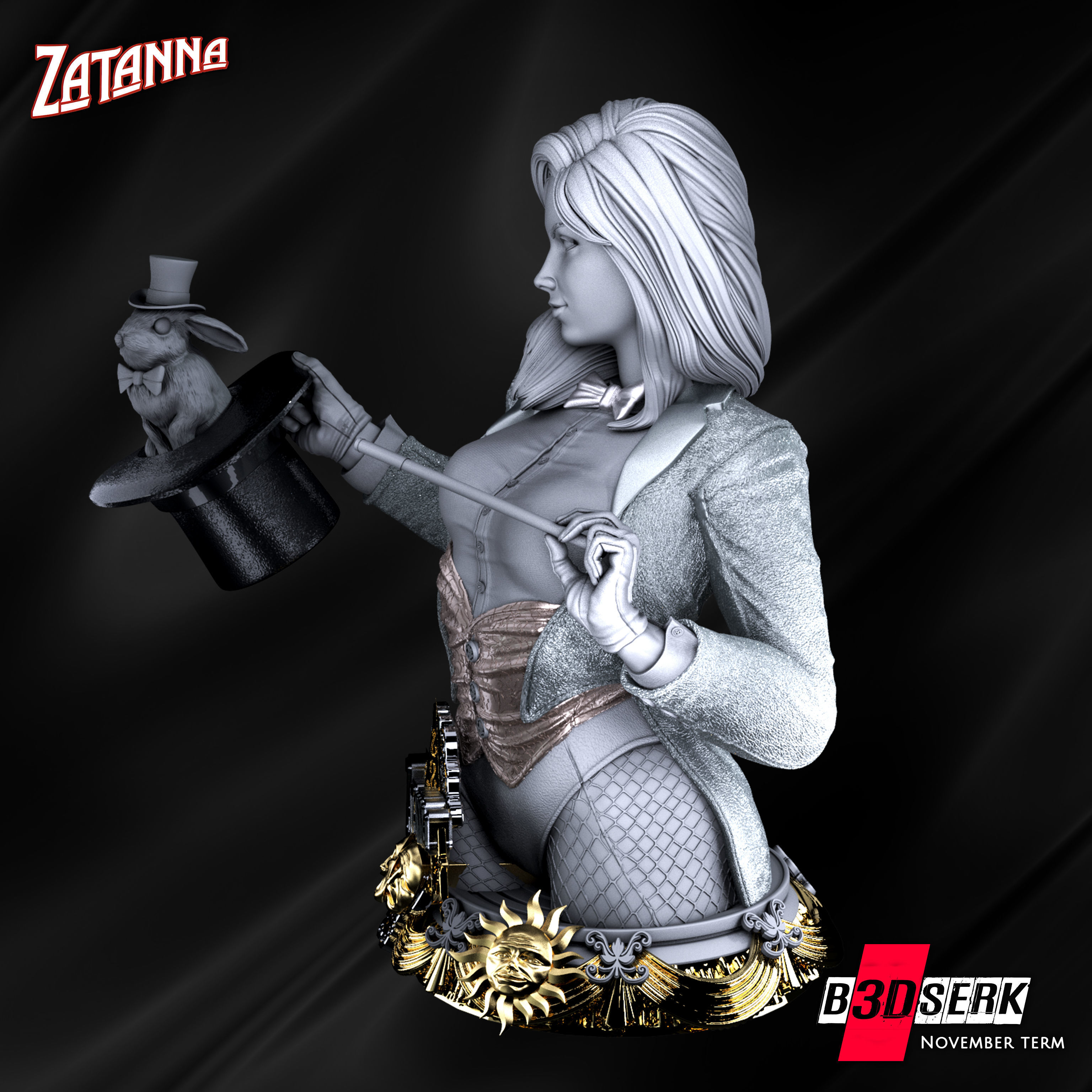 B3DSERK November Term Zatanna Bust 3D print model_2