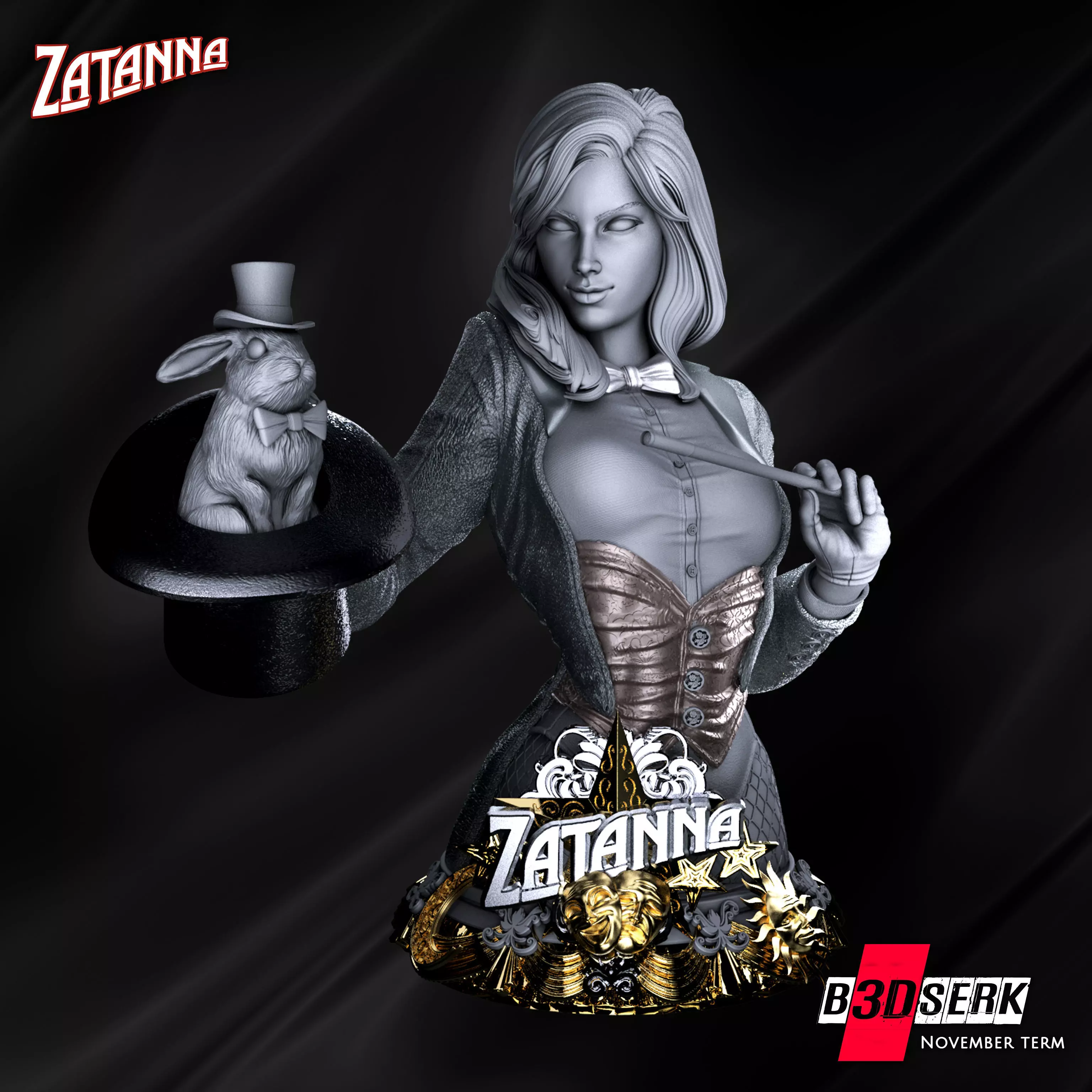 B3DSERK November Term Zatanna Bust 3D print model_0