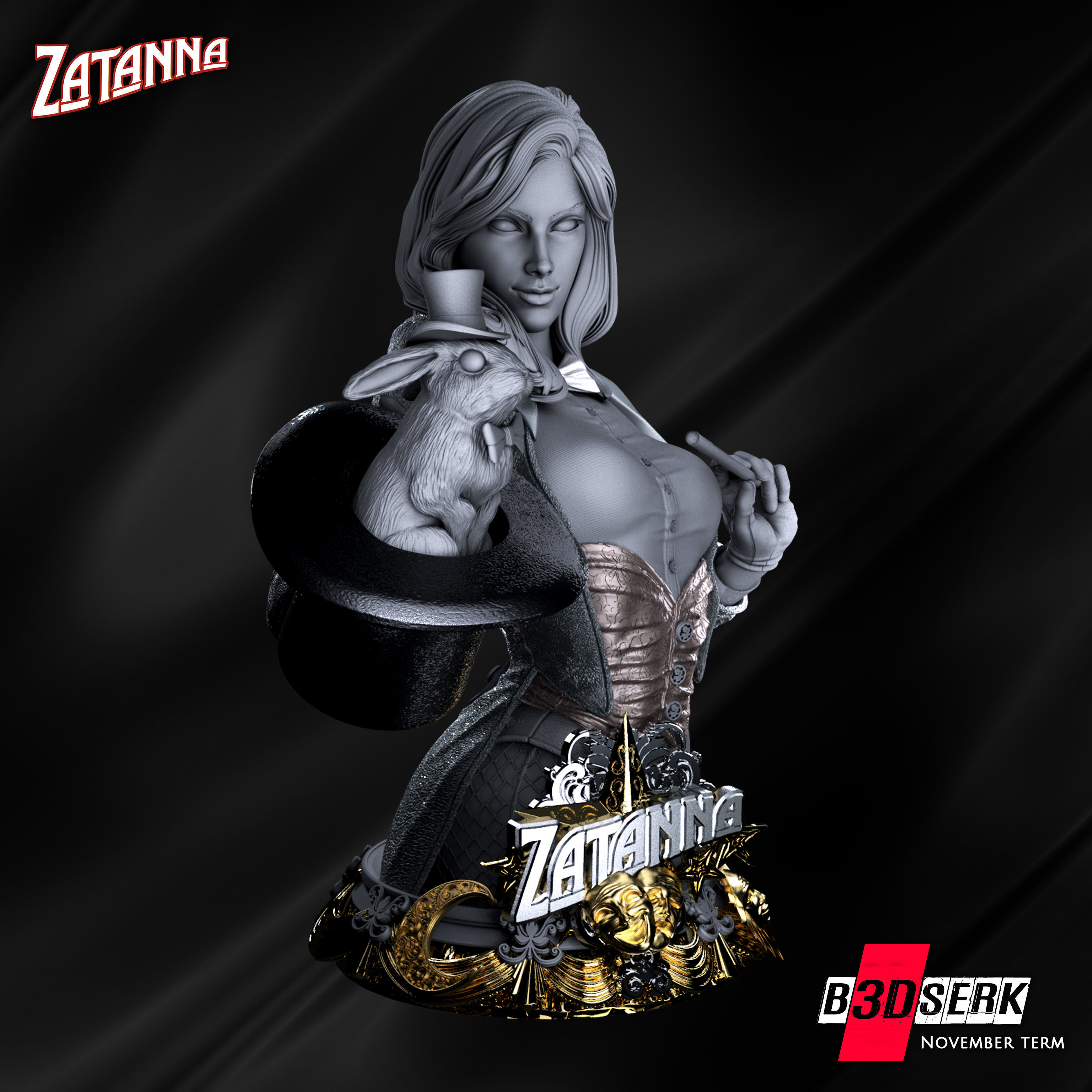 B3DSERK November Term Zatanna Bust 3D print model_1