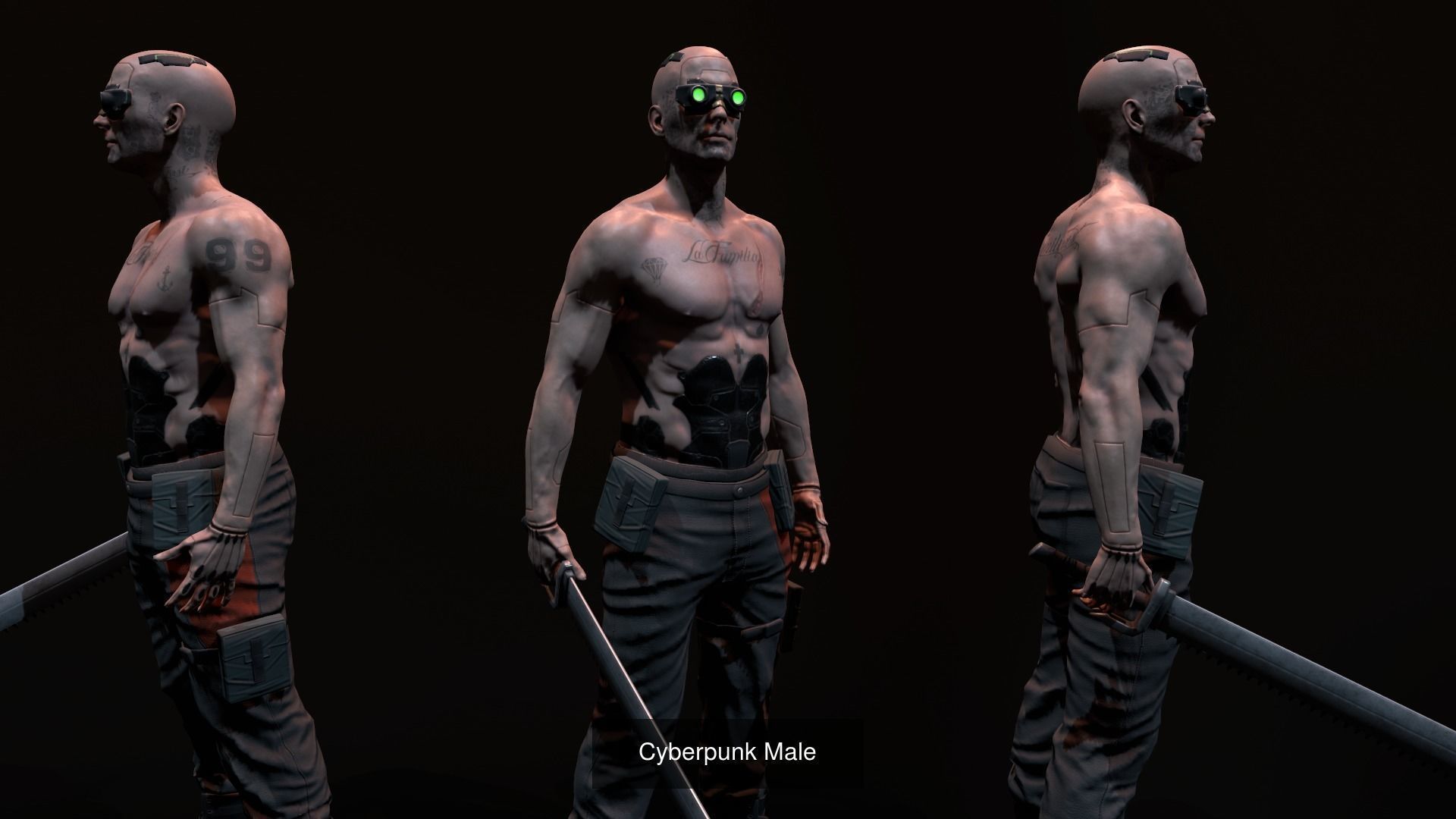 cyberpunk and sci fi chracters pack 3D Model Collection_2