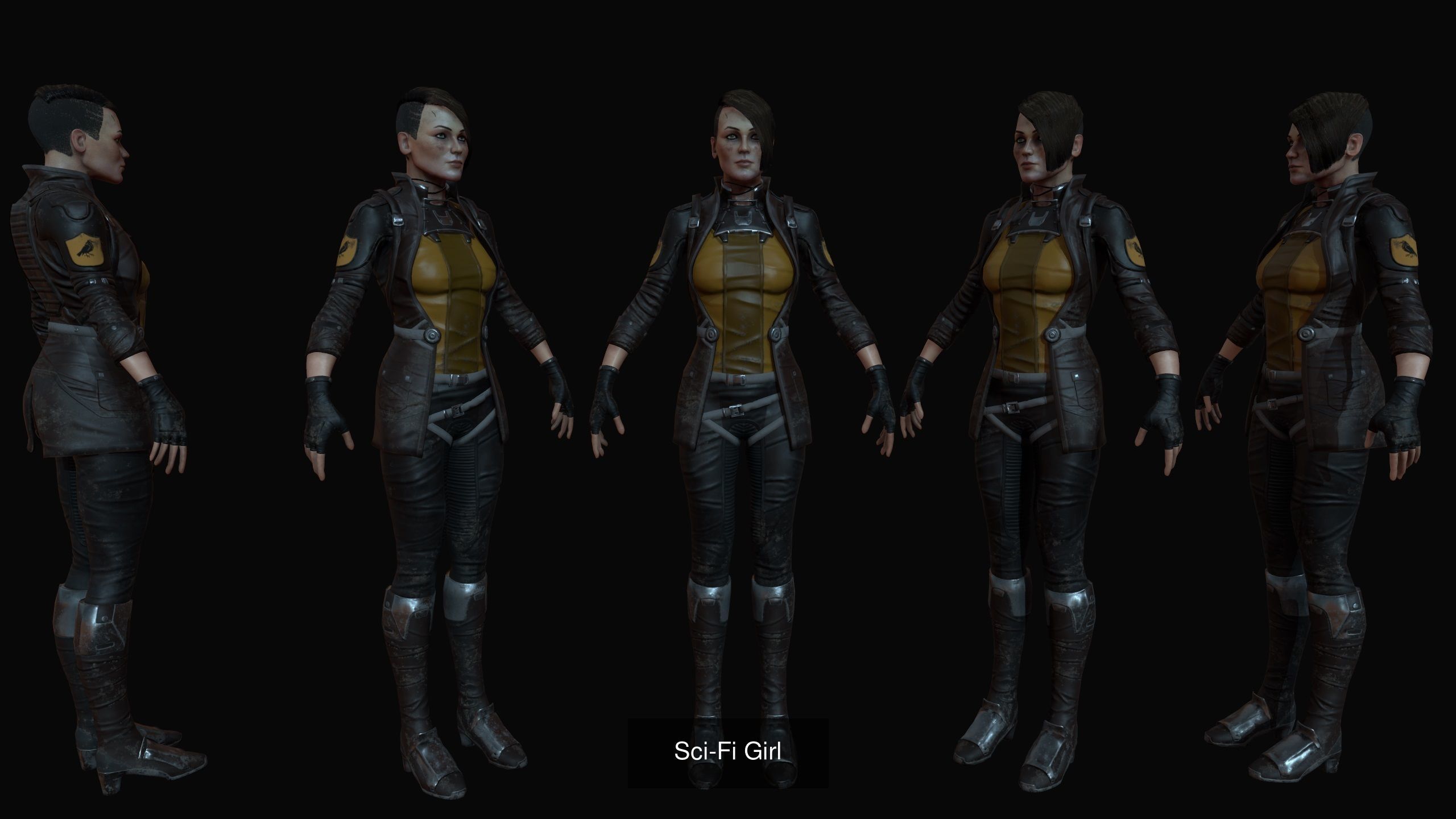 cyberpunk and sci fi chracters pack 3D Model Collection_7