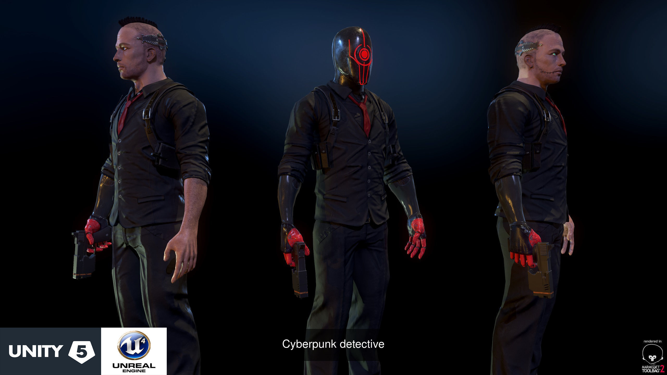 cyberpunk and sci fi chracters pack 3D Model Collection_8