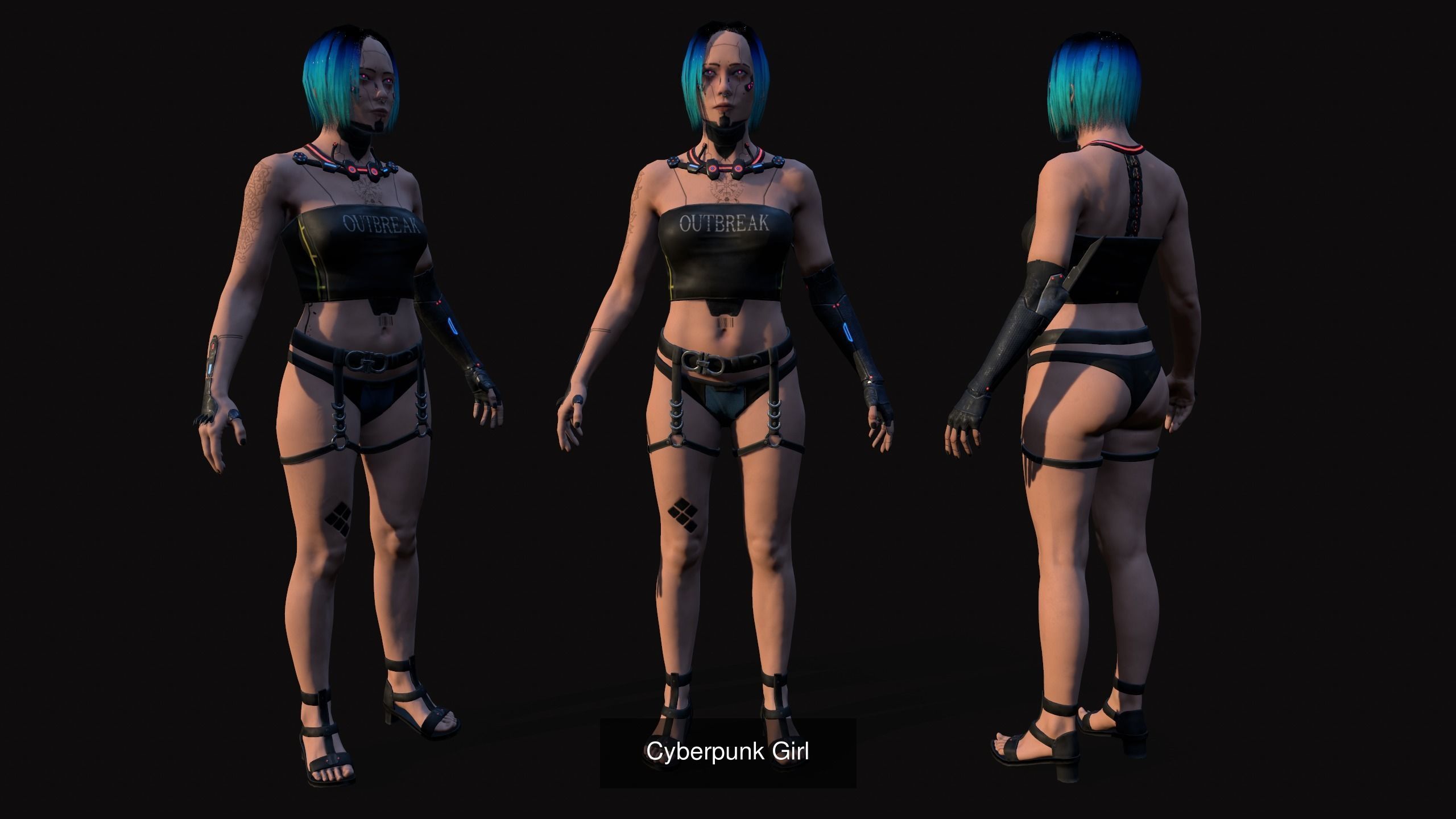cyberpunk and sci fi chracters pack 3D Model Collection_5