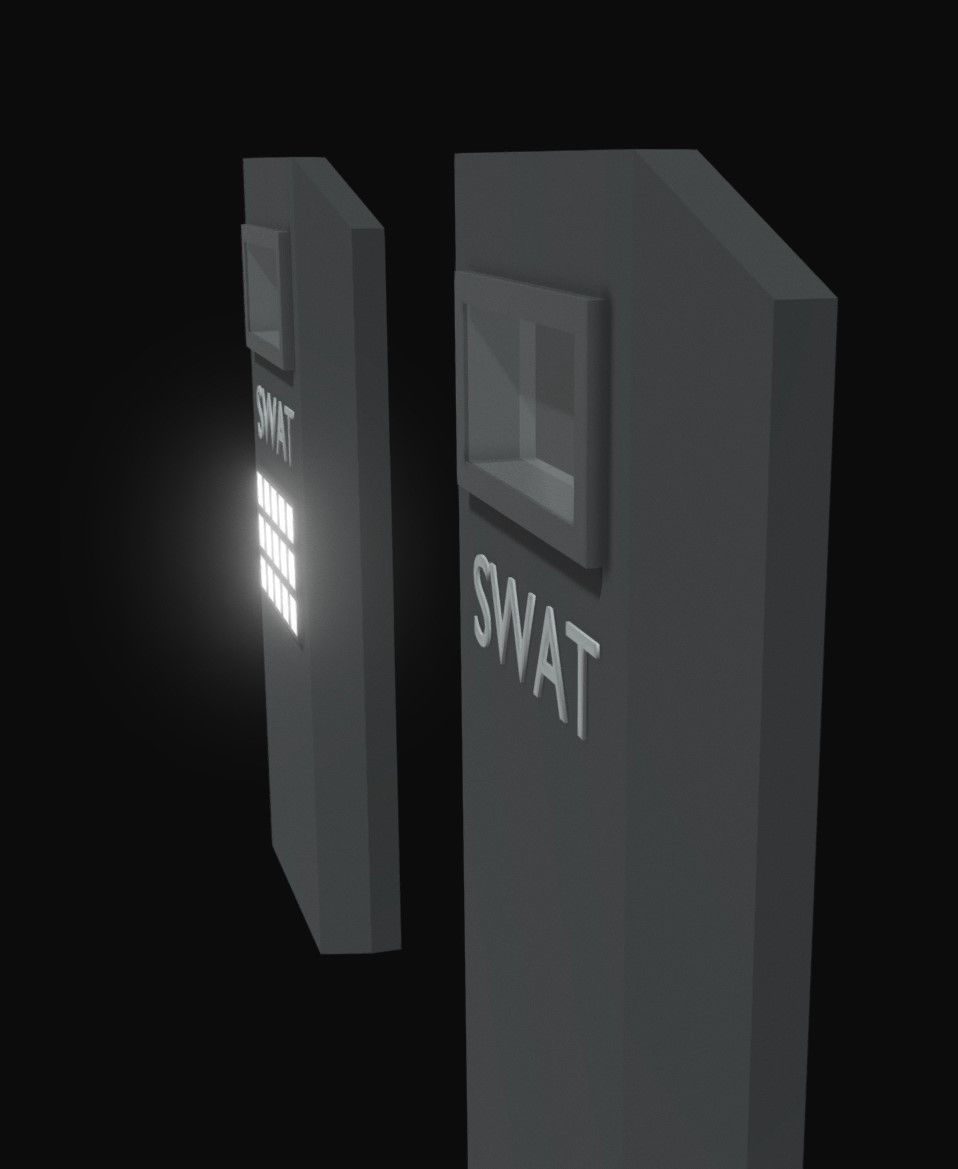 Swat Shield Low Poly Low-poly 3D model_4