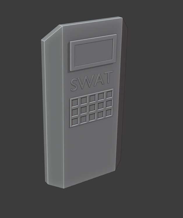 Swat Shield Low Poly Low-poly 3D model_8