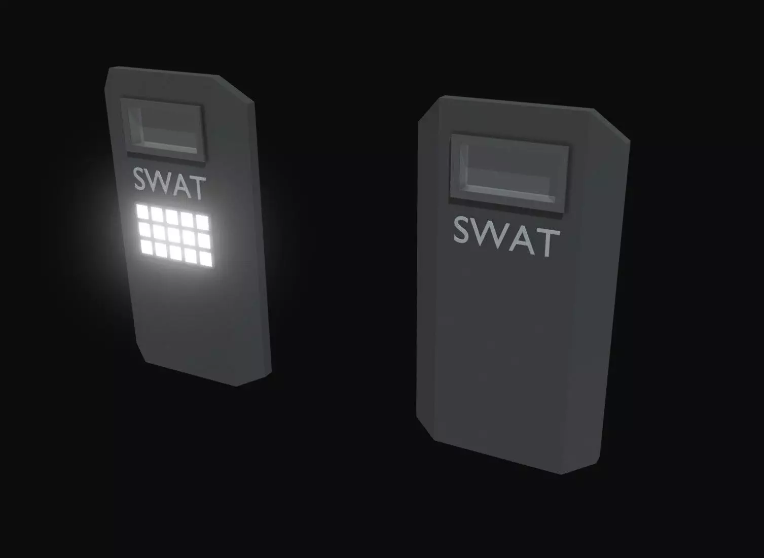 Swat Shield Low Poly Low-poly 3D model_0