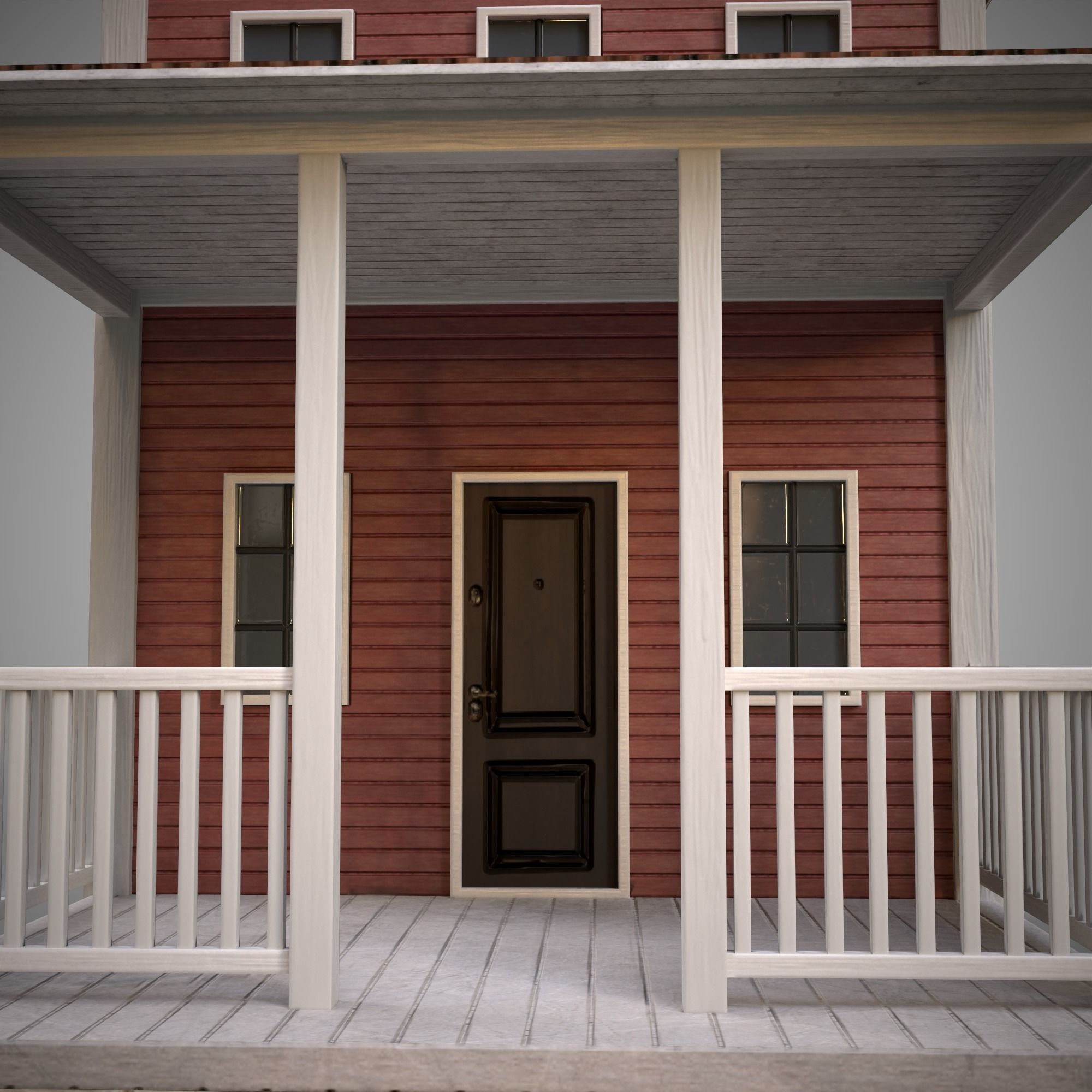 A low-poly 3D model of a home house Low-poly 3D model_5