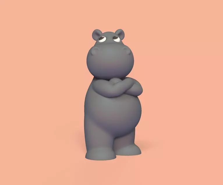Hippo Crossed Arms 3D print model
