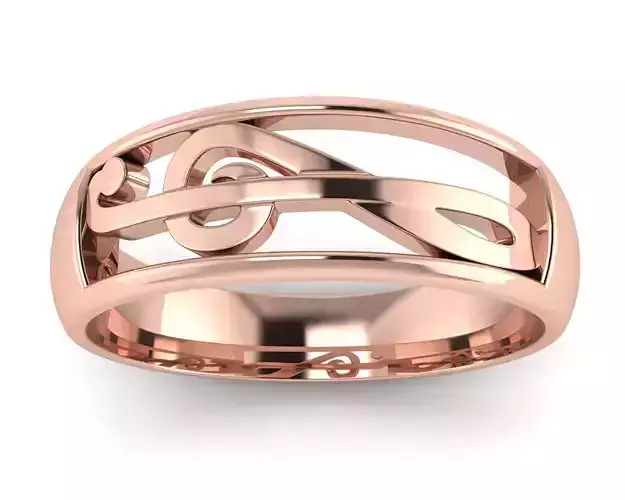 Treble clef ring
