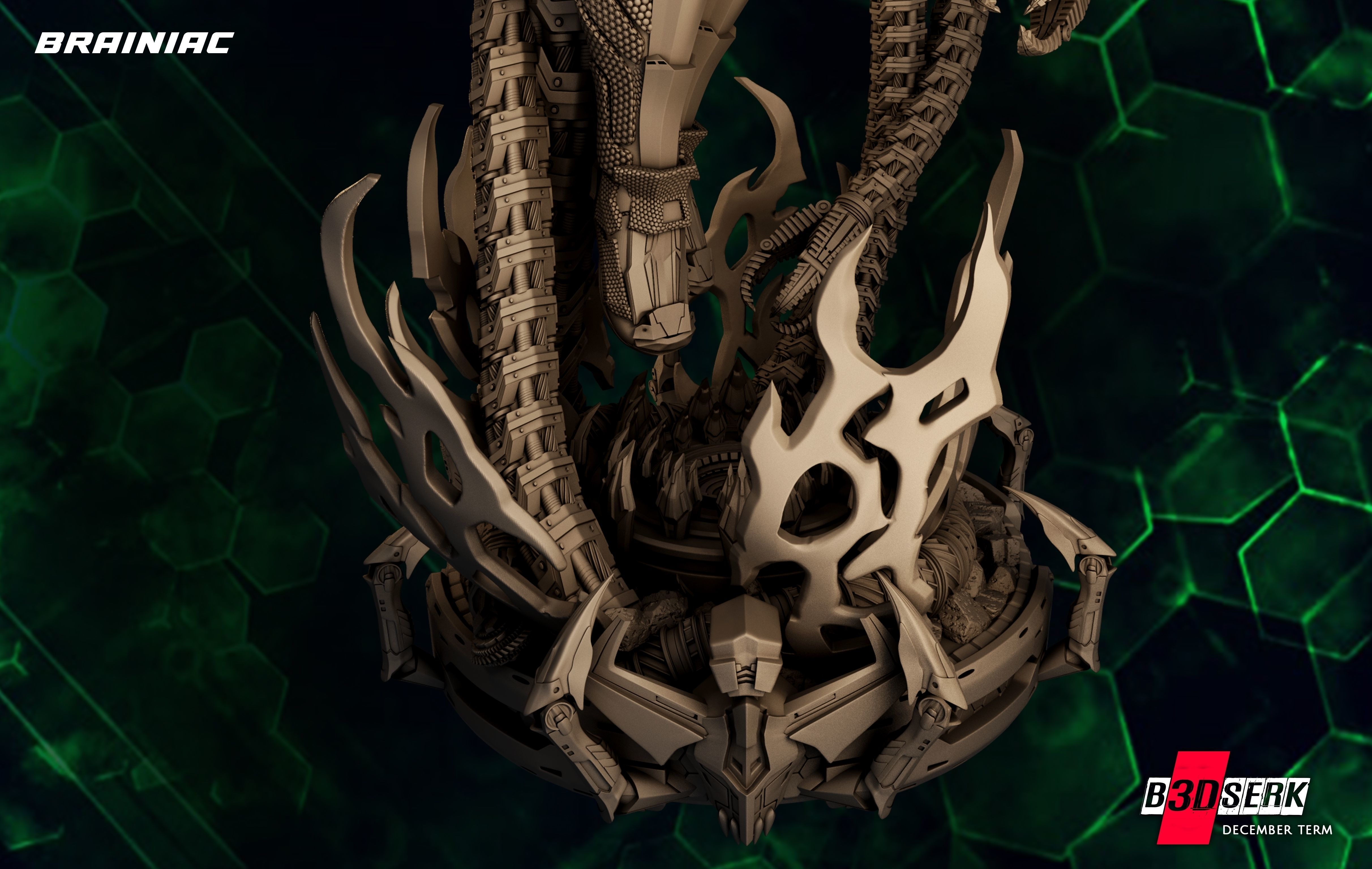 B3DSERK December Term Brainiac Sculpture 3D print model_6