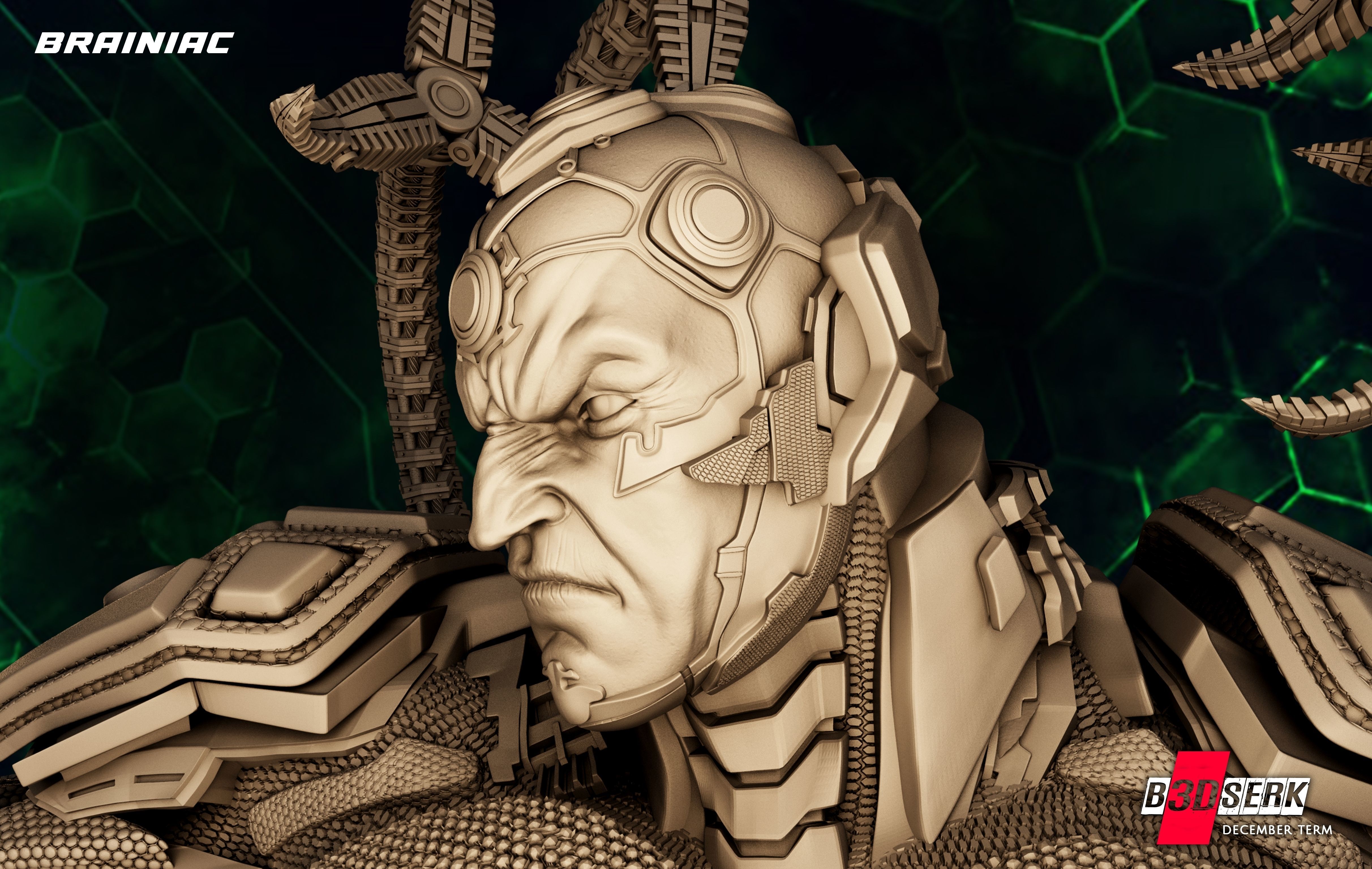 B3DSERK December Term Brainiac Sculpture 3D print model_3