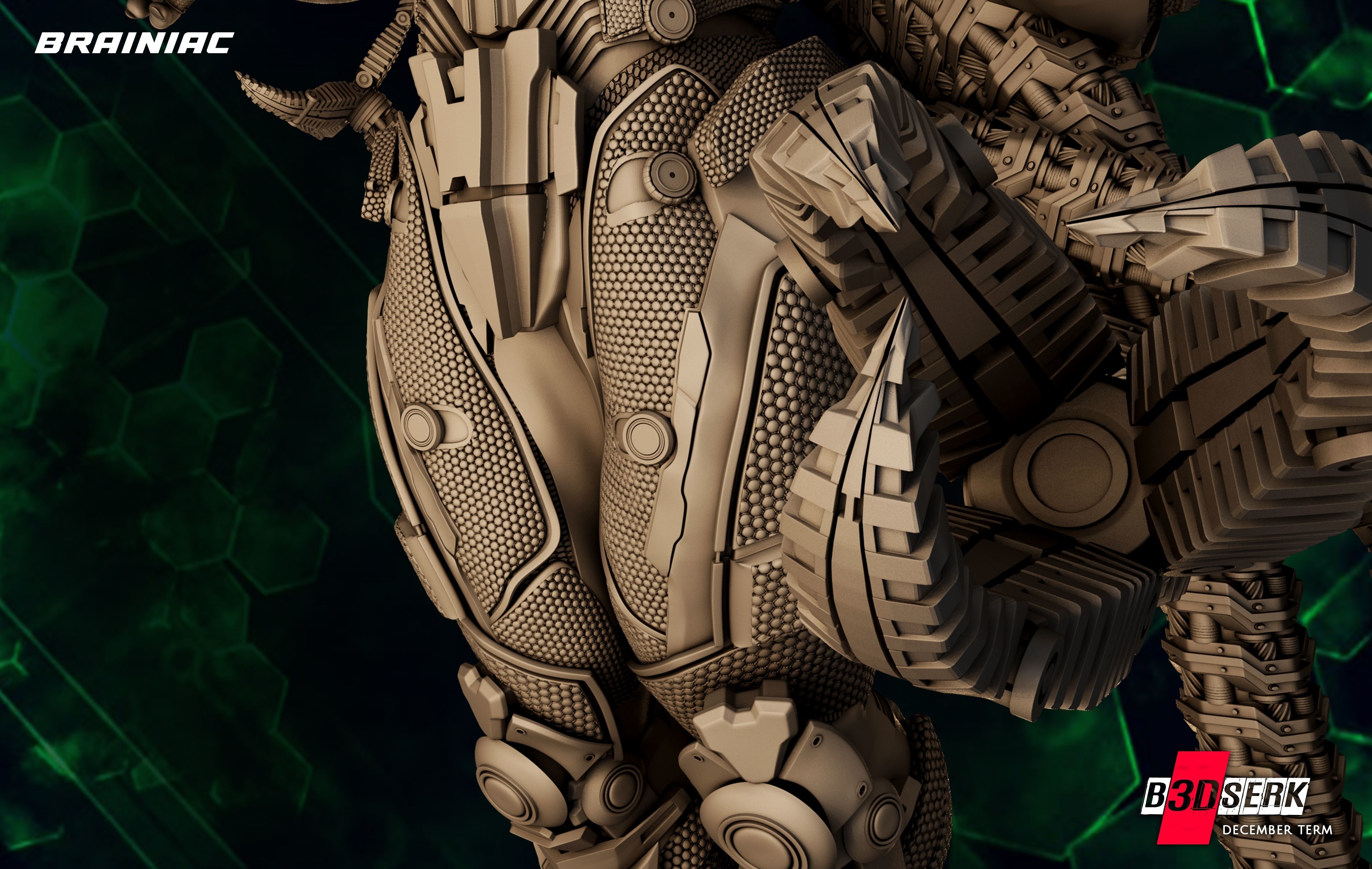 B3DSERK December Term Brainiac Sculpture 3D print model_5