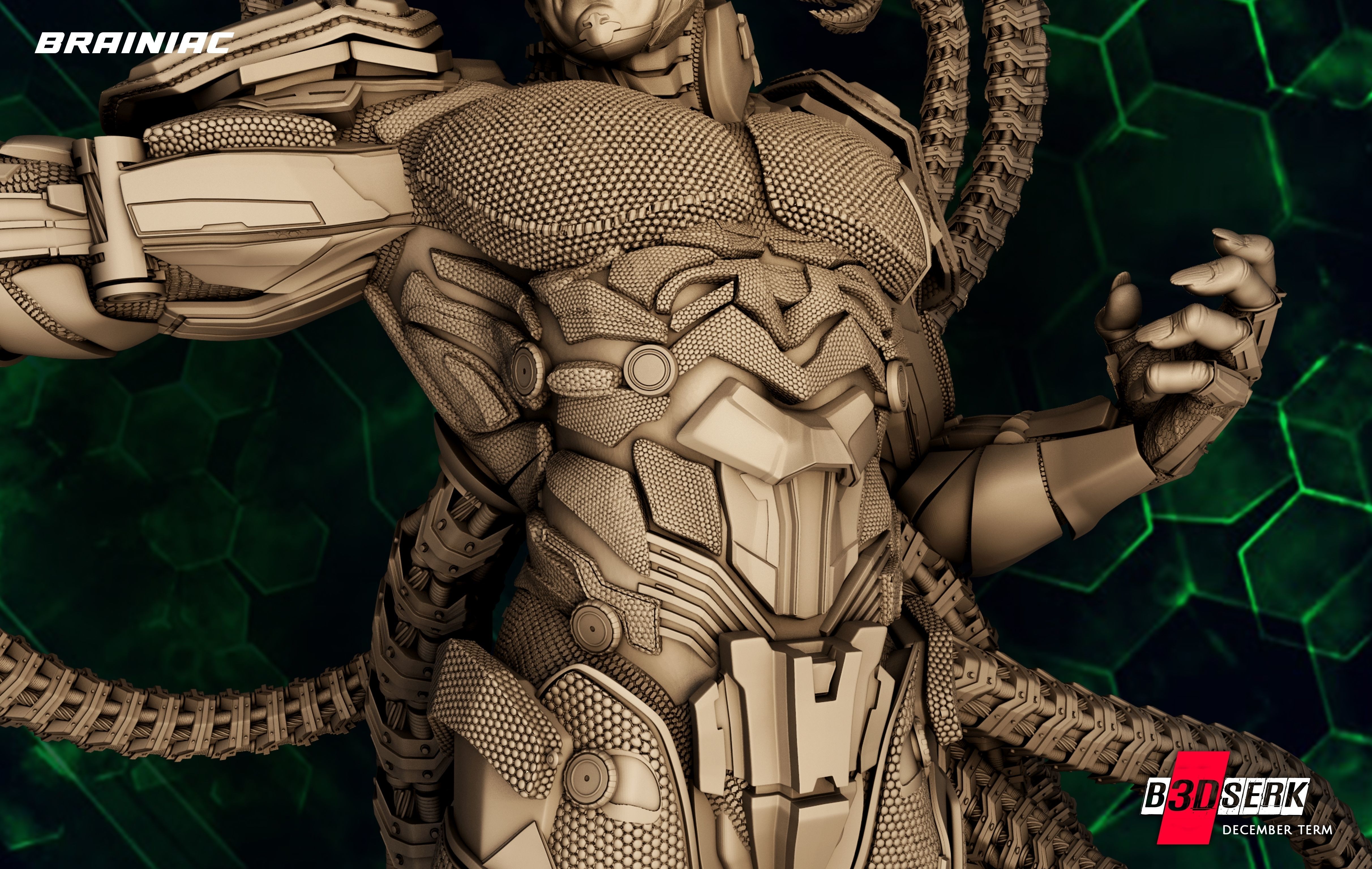 B3DSERK December Term Brainiac Sculpture 3D print model_4