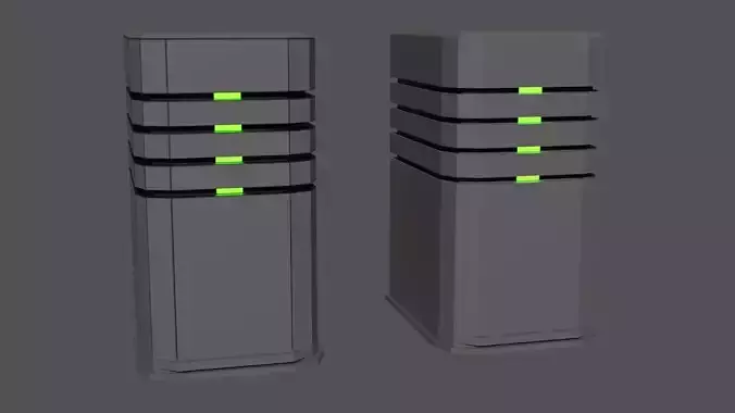 Low Poly Dedicated Server Free 3D model