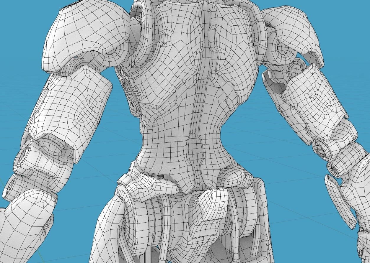 Wabbit Wobot - The antrhopomorphic rabbit SCI-FI ROBOT Low-poly 3D model_22