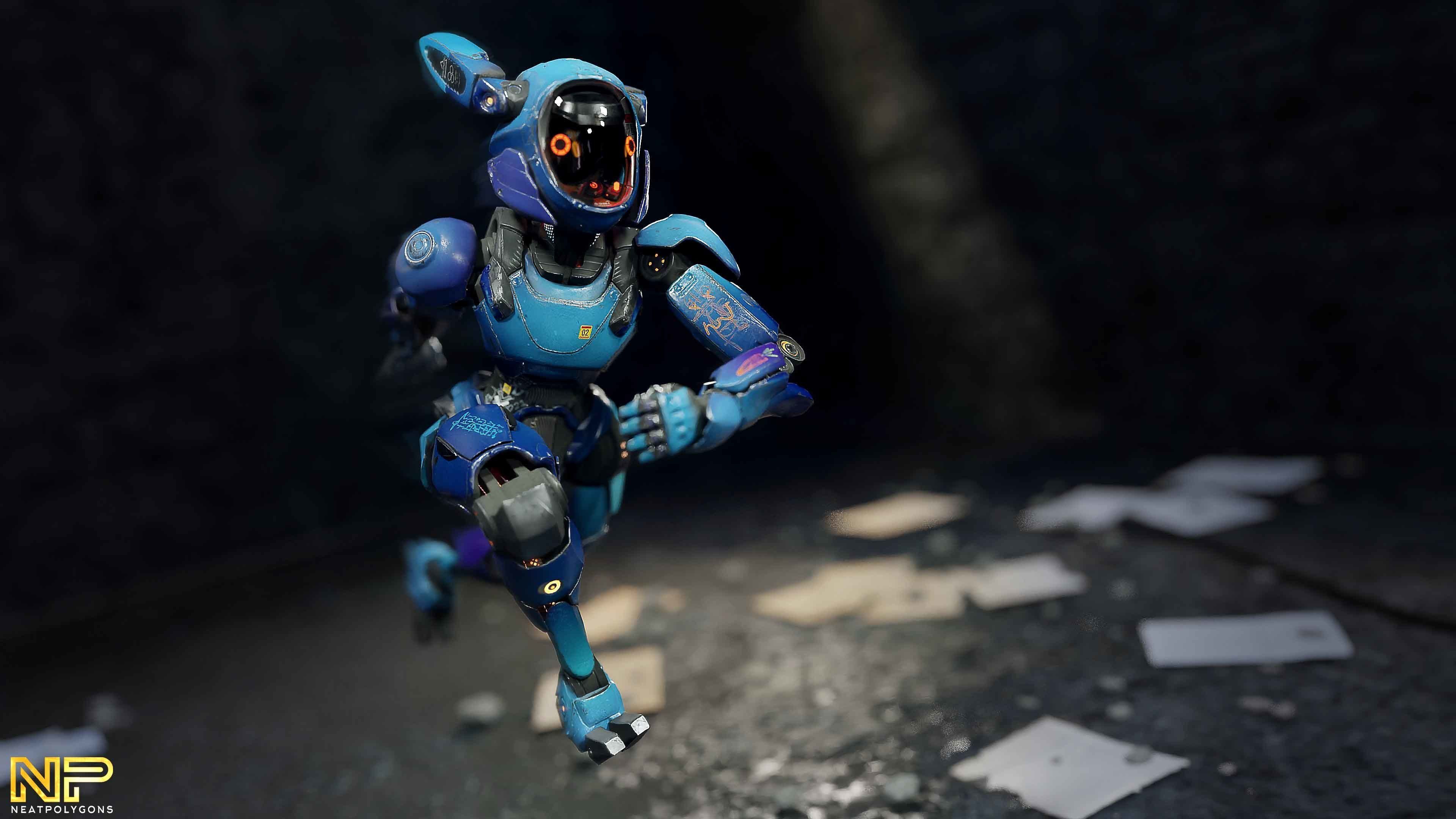 Wabbit Wobot - The antrhopomorphic rabbit SCI-FI ROBOT Low-poly 3D model_11