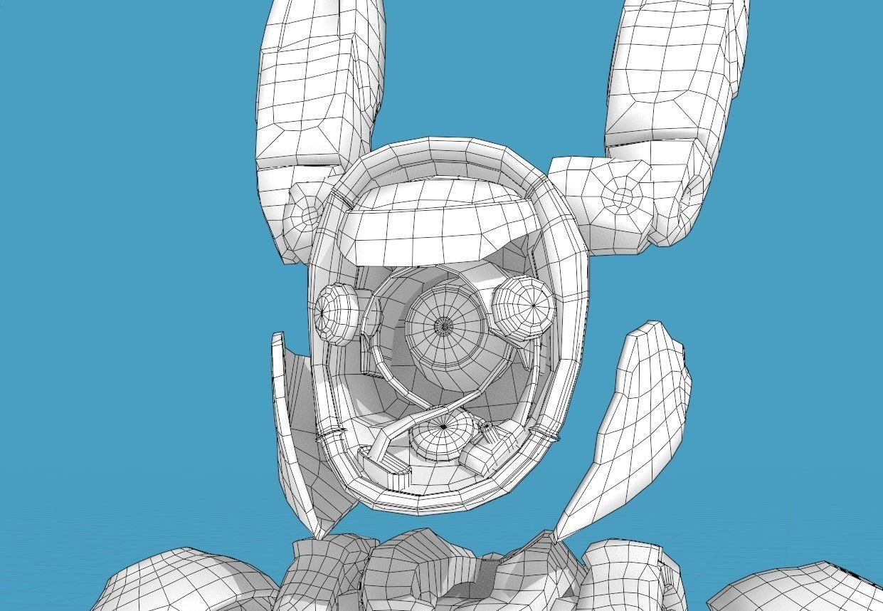 Wabbit Wobot - The antrhopomorphic rabbit SCI-FI ROBOT Low-poly 3D model_19