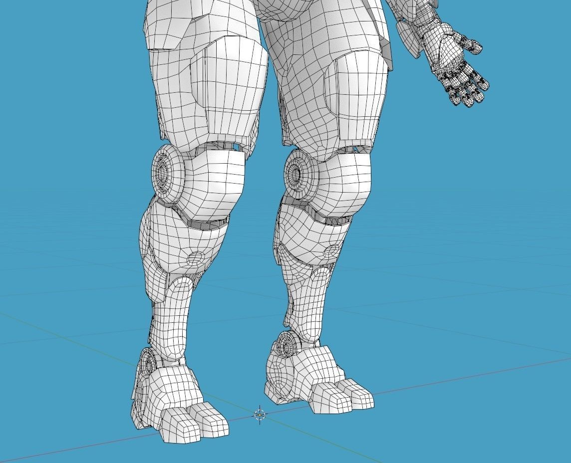 Wabbit Wobot - The antrhopomorphic rabbit SCI-FI ROBOT Low-poly 3D model_20