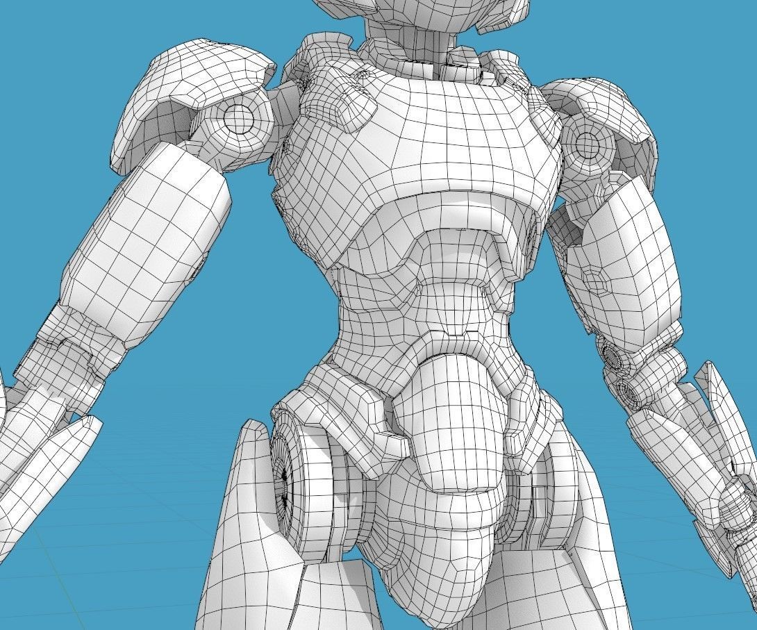 Wabbit Wobot - The antrhopomorphic rabbit SCI-FI ROBOT Low-poly 3D model_21