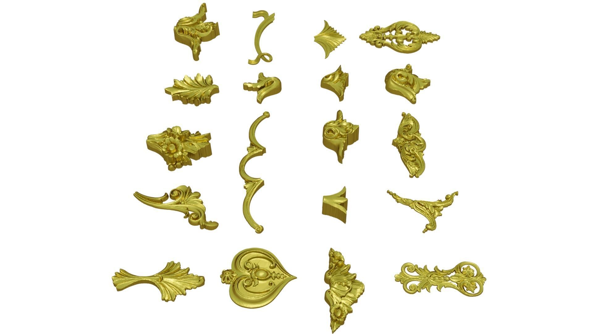 Acanthus Leaves Collection 13 3D model_3