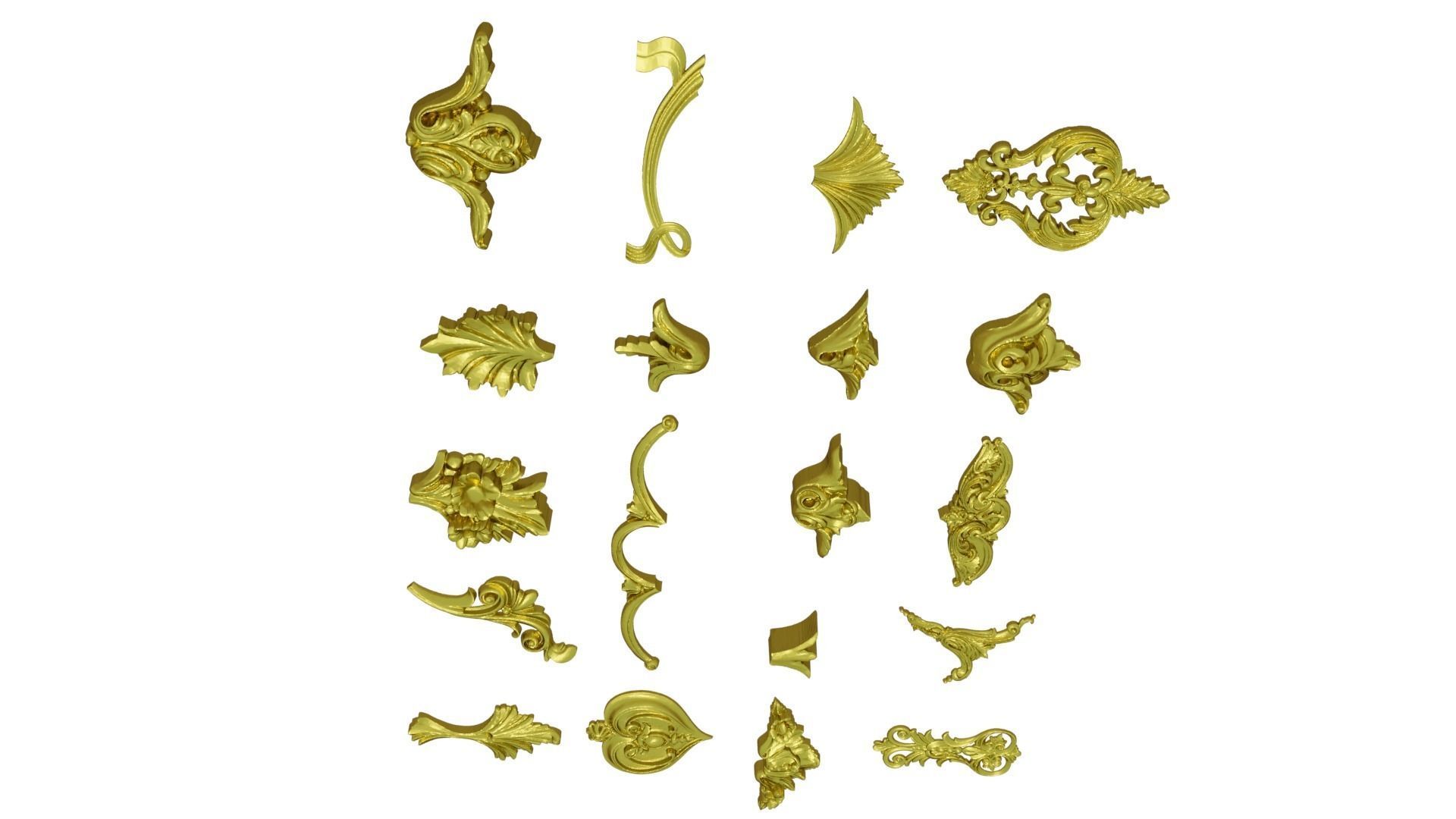 Acanthus Leaves Collection 13 3D model_4