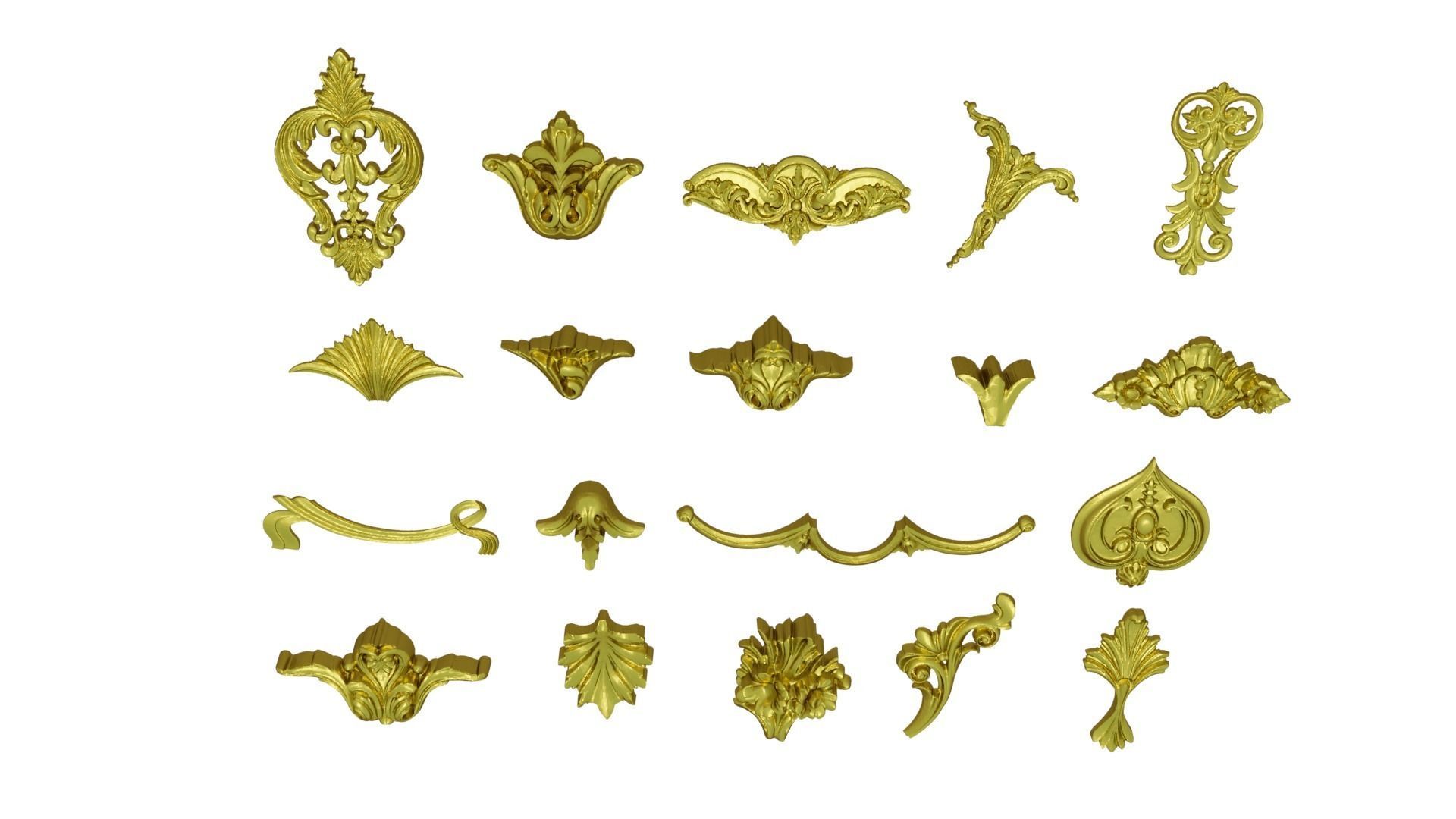 Acanthus Leaves Collection 13 3D model_2