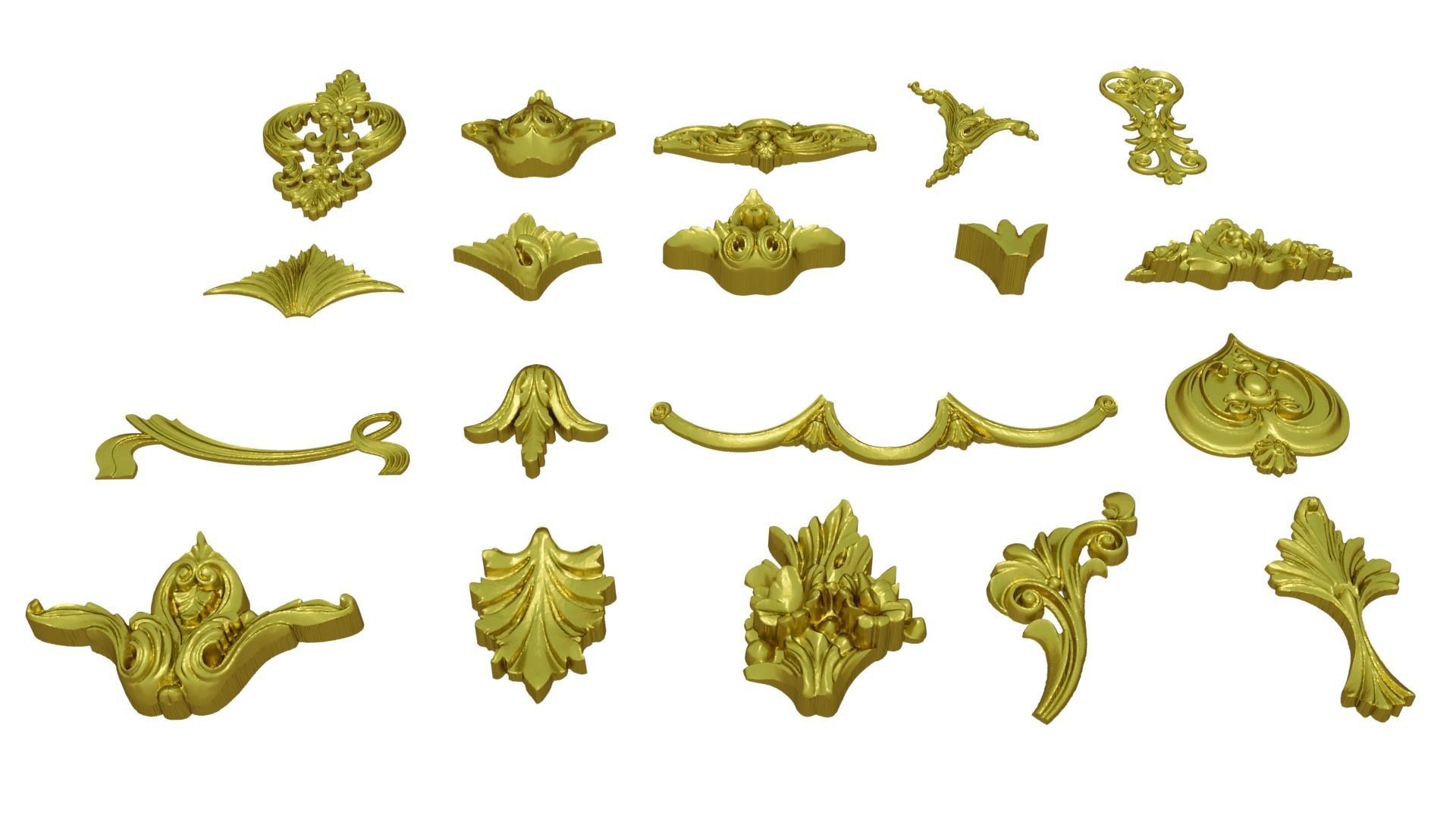 Acanthus Leaves Collection 13 3D model_1