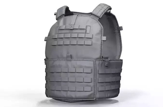 Military Tactical Bulletproof Plate Carrier Vest - High Poly 3D model