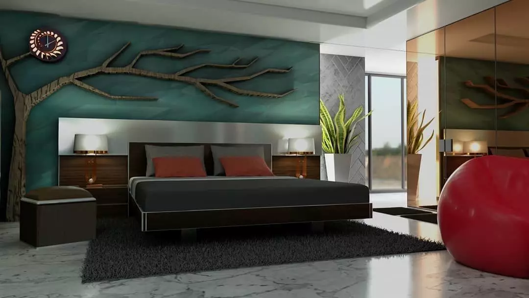 bedroom with all bedroom assets 3D model