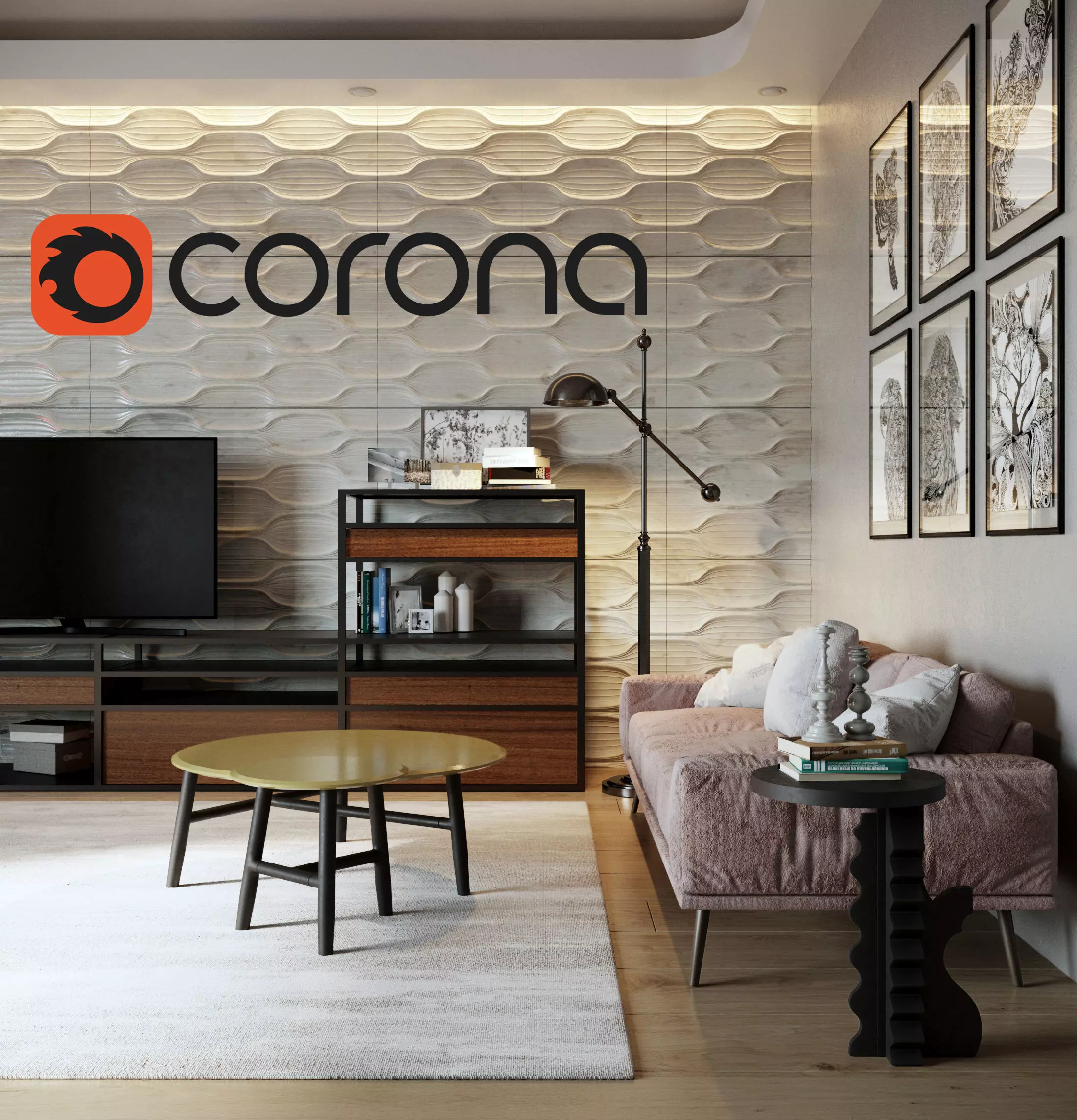 Modern Interior Scene for Corona Renderer 3D model
