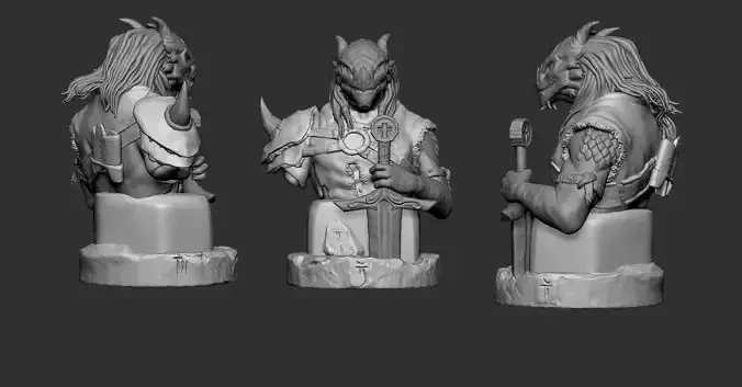 Dragonborn three statues