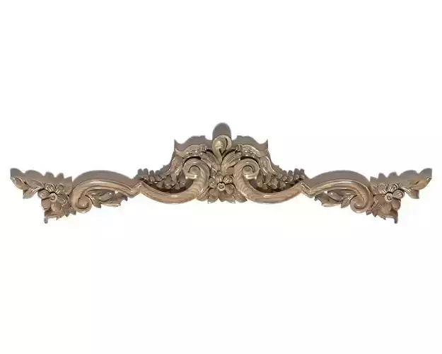 Cartouche-014 ornately carved door handle 3D model