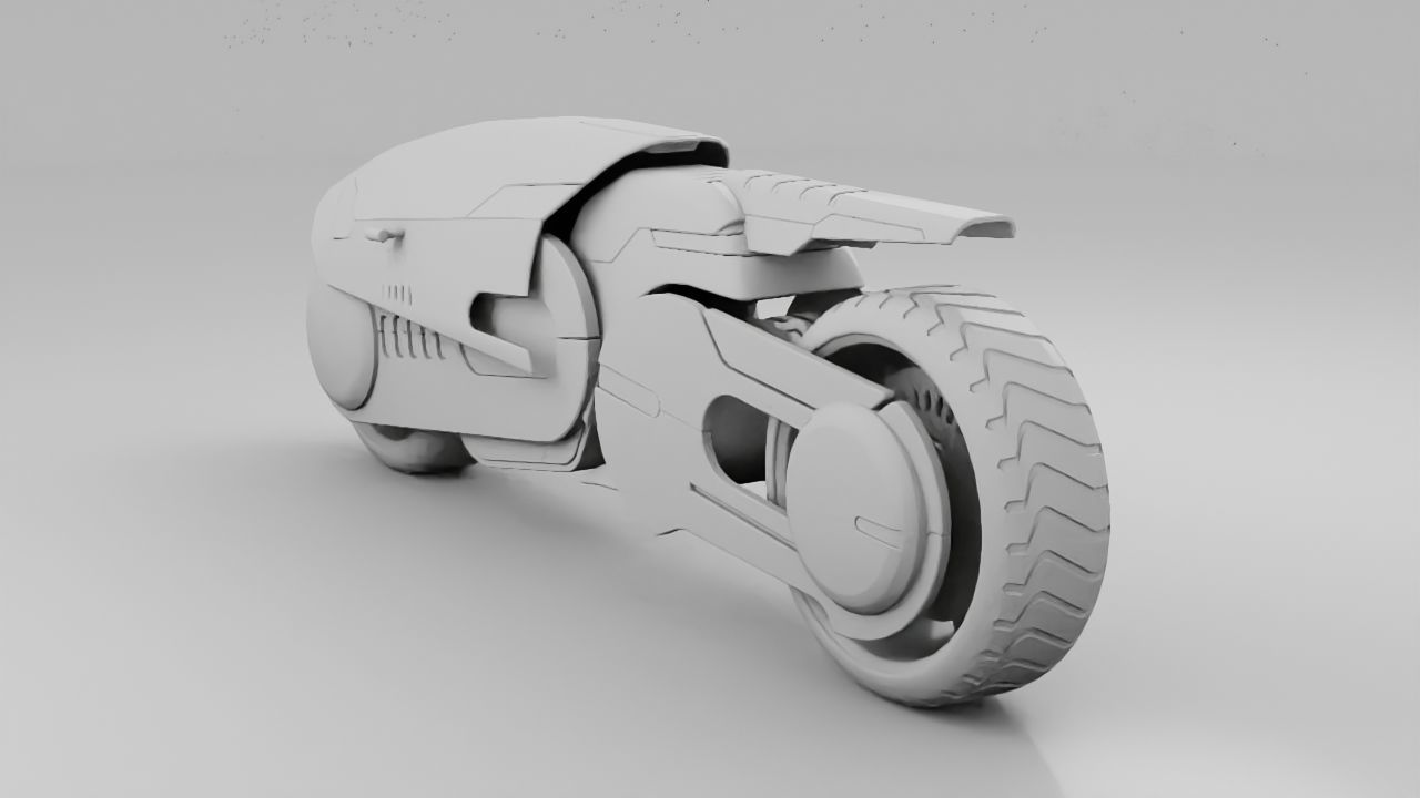 sci-fi motorbike rigged vehicle 3D model_7