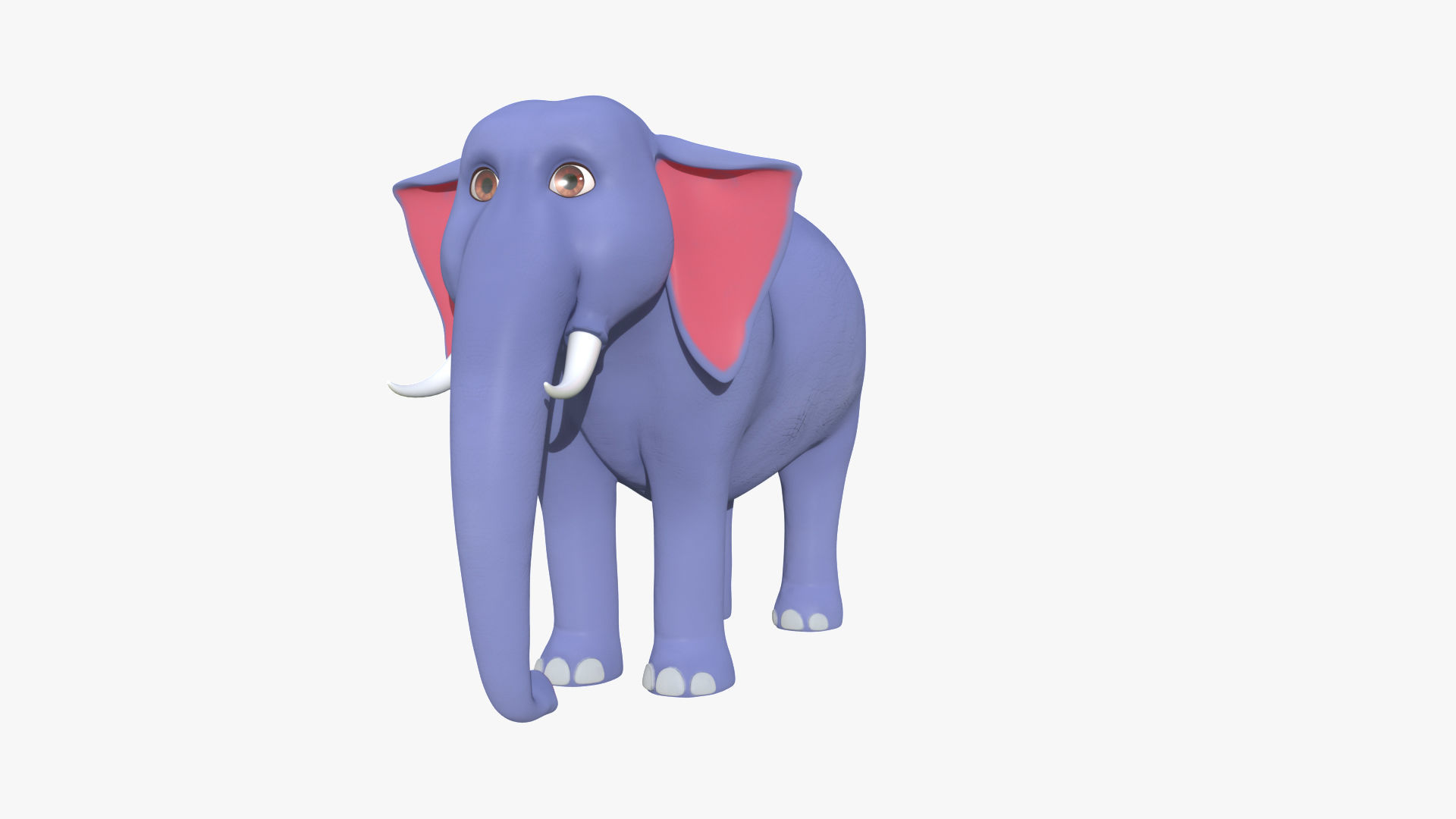 3D Cartoon Elephant Low-poly 3D model_8