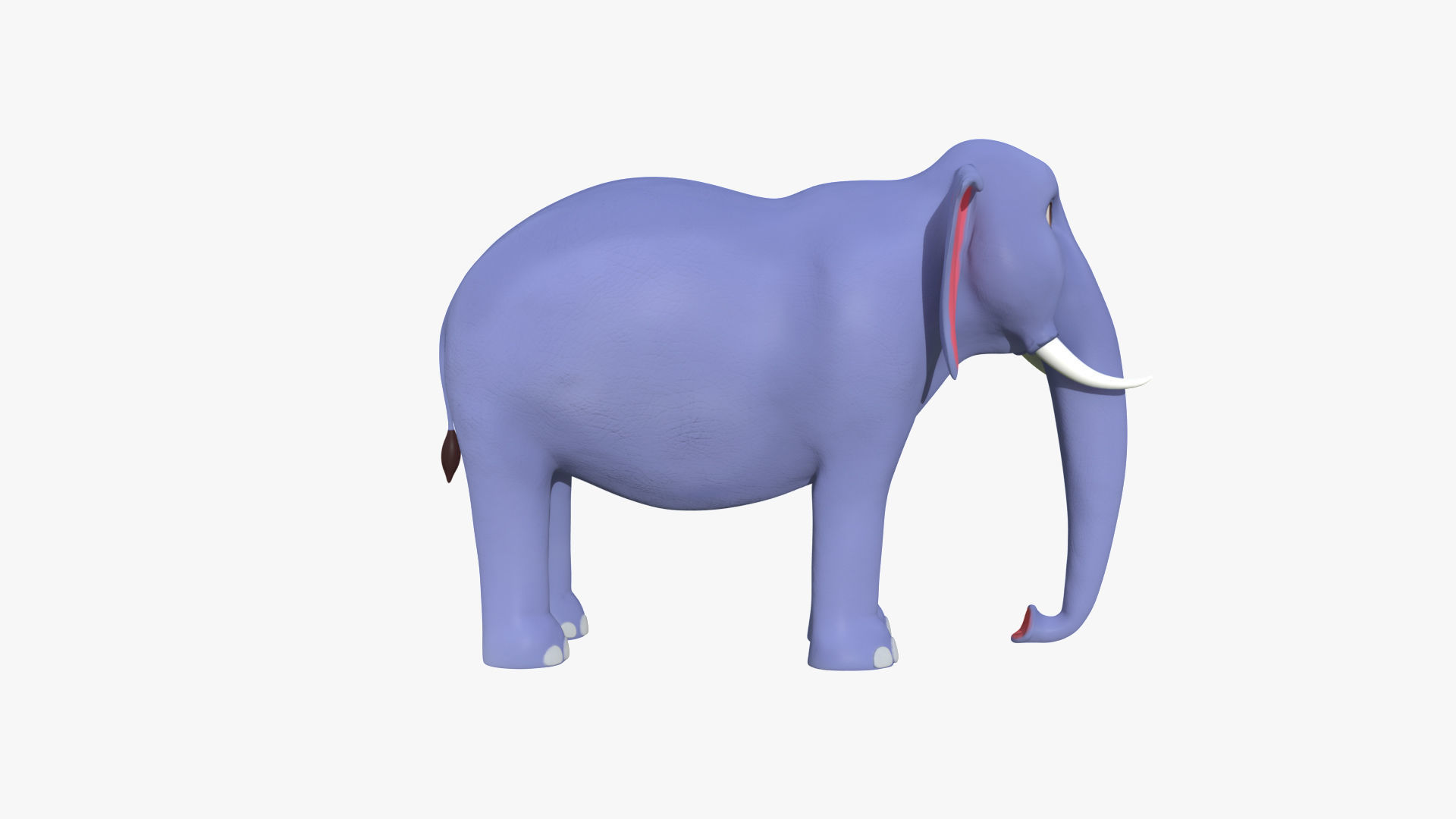 3D Cartoon Elephant Low-poly 3D model_3