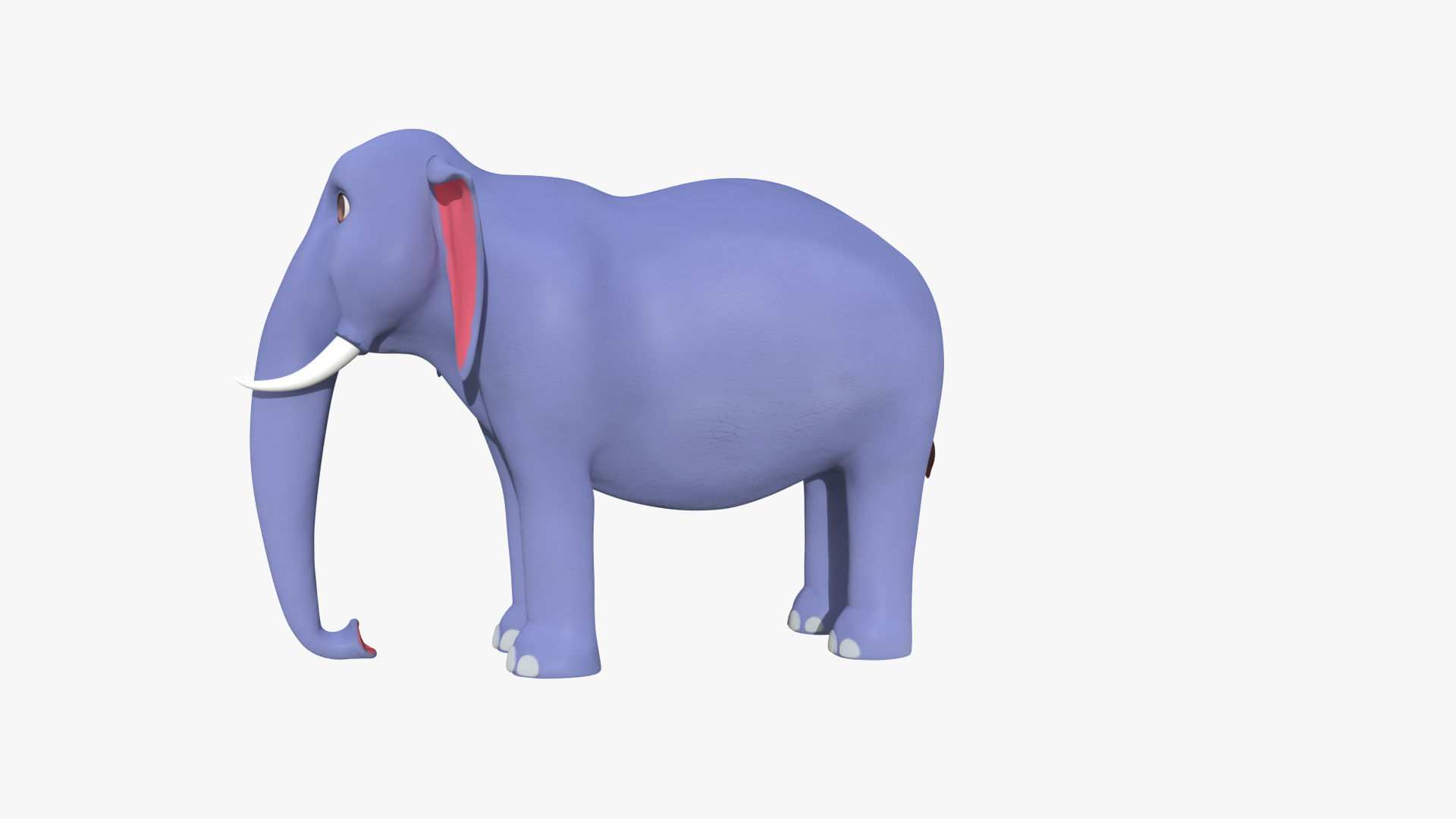 3D Cartoon Elephant Low-poly 3D model_7