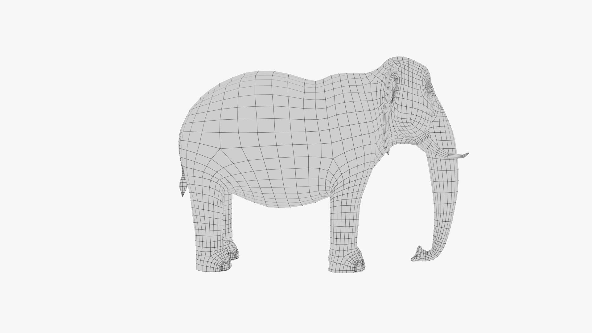 3D Cartoon Elephant Low-poly 3D model_11