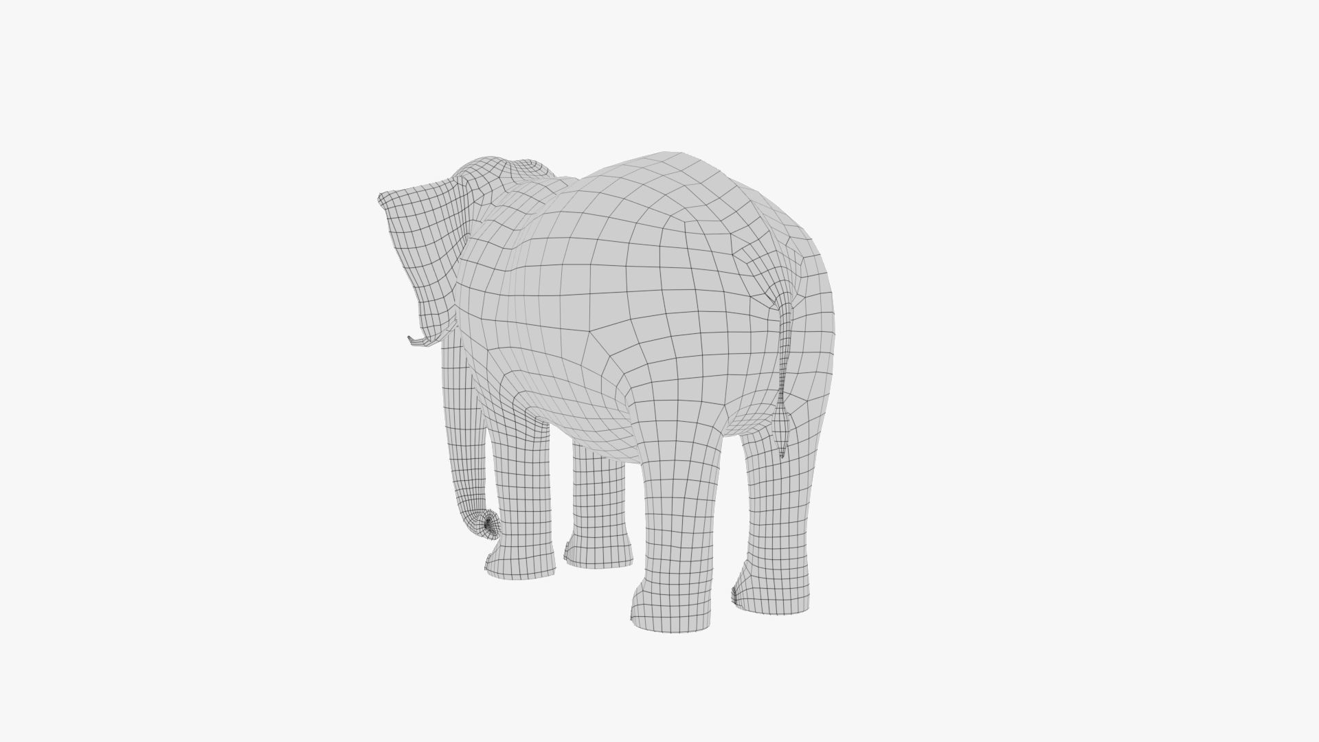 3D Cartoon Elephant Low-poly 3D model_13