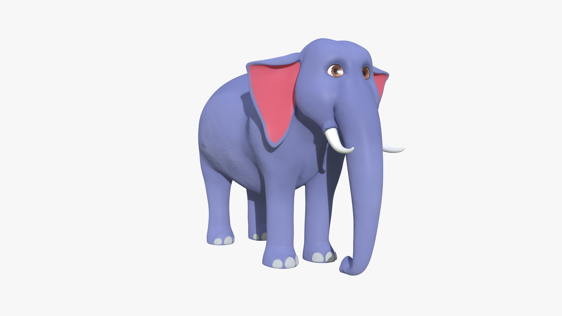 3D Cartoon Elephant Low-poly 3D model_2