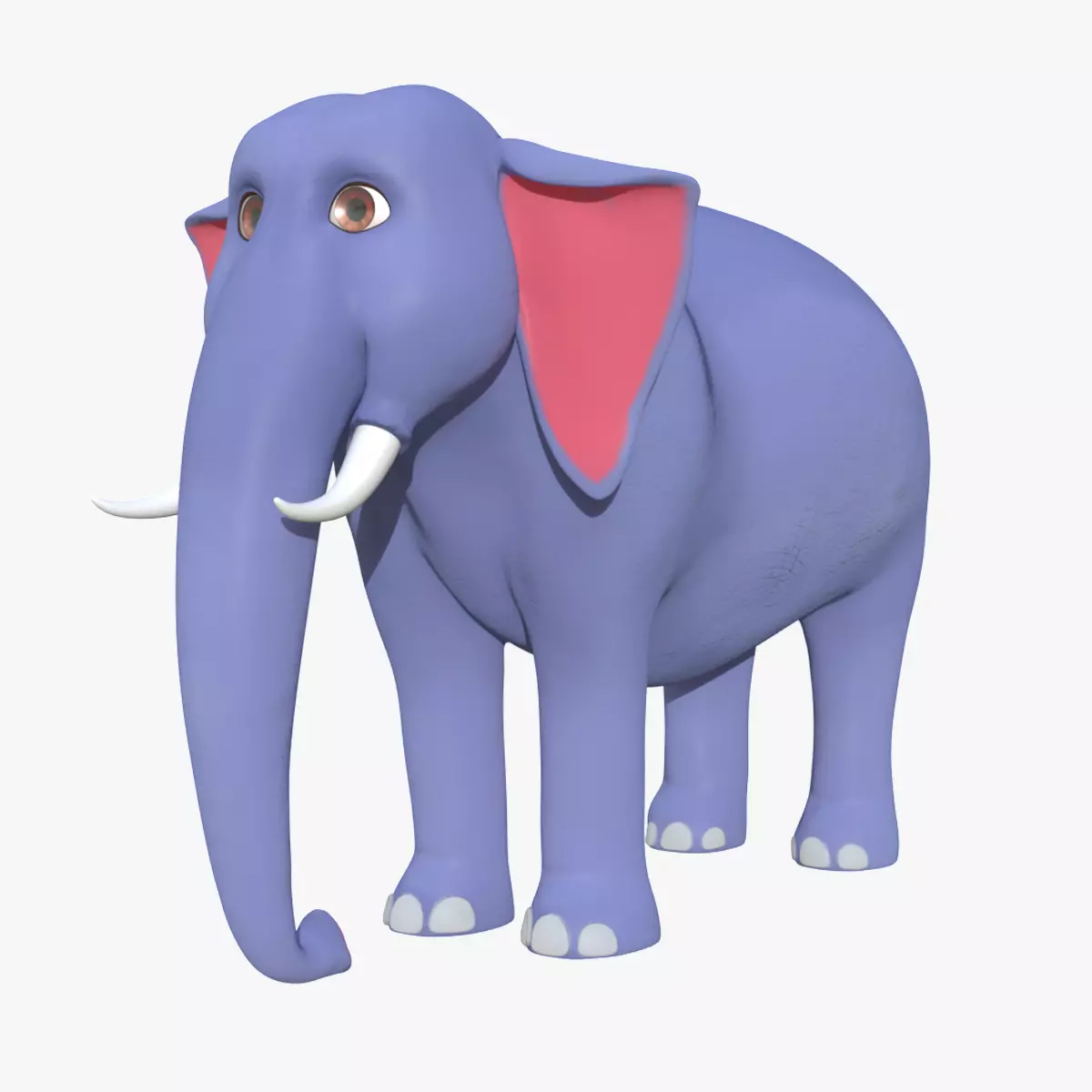 3D Cartoon Elephant Low-poly 3D model_0