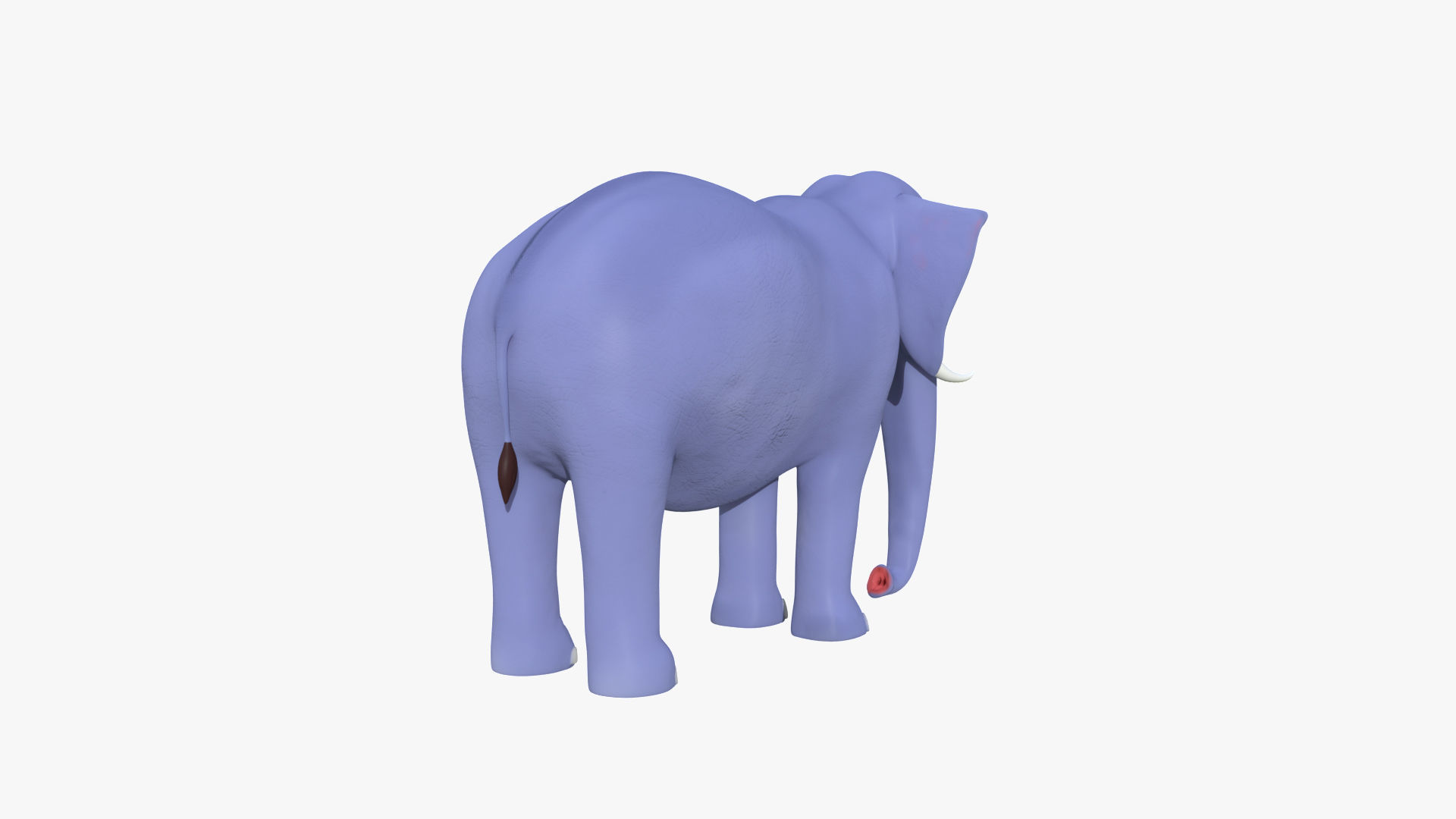3D Cartoon Elephant Low-poly 3D model_4