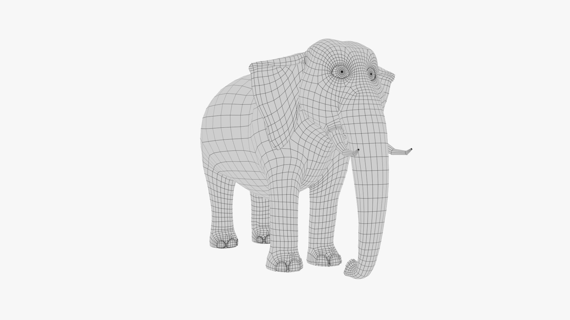 3D Cartoon Elephant Low-poly 3D model_10