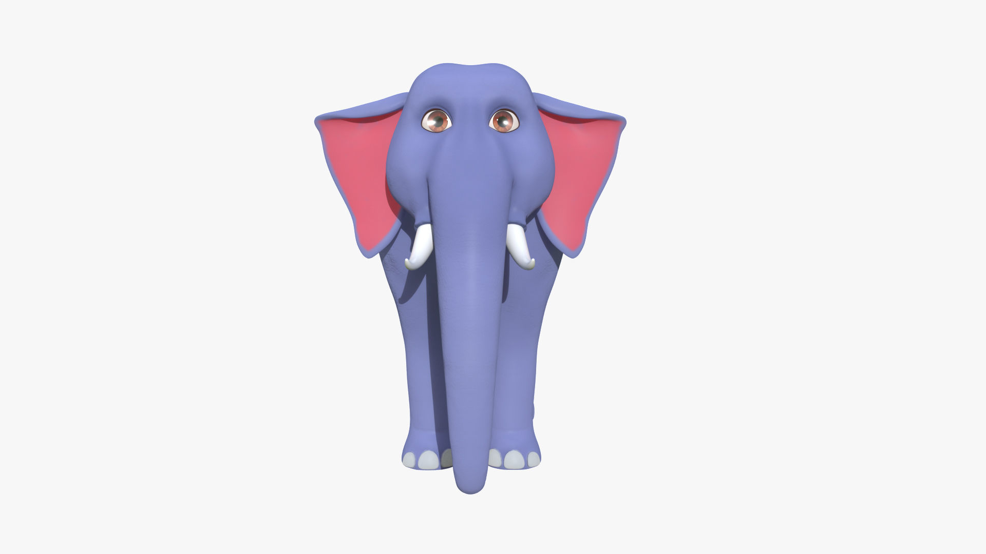 3D Cartoon Elephant Low-poly 3D model_1